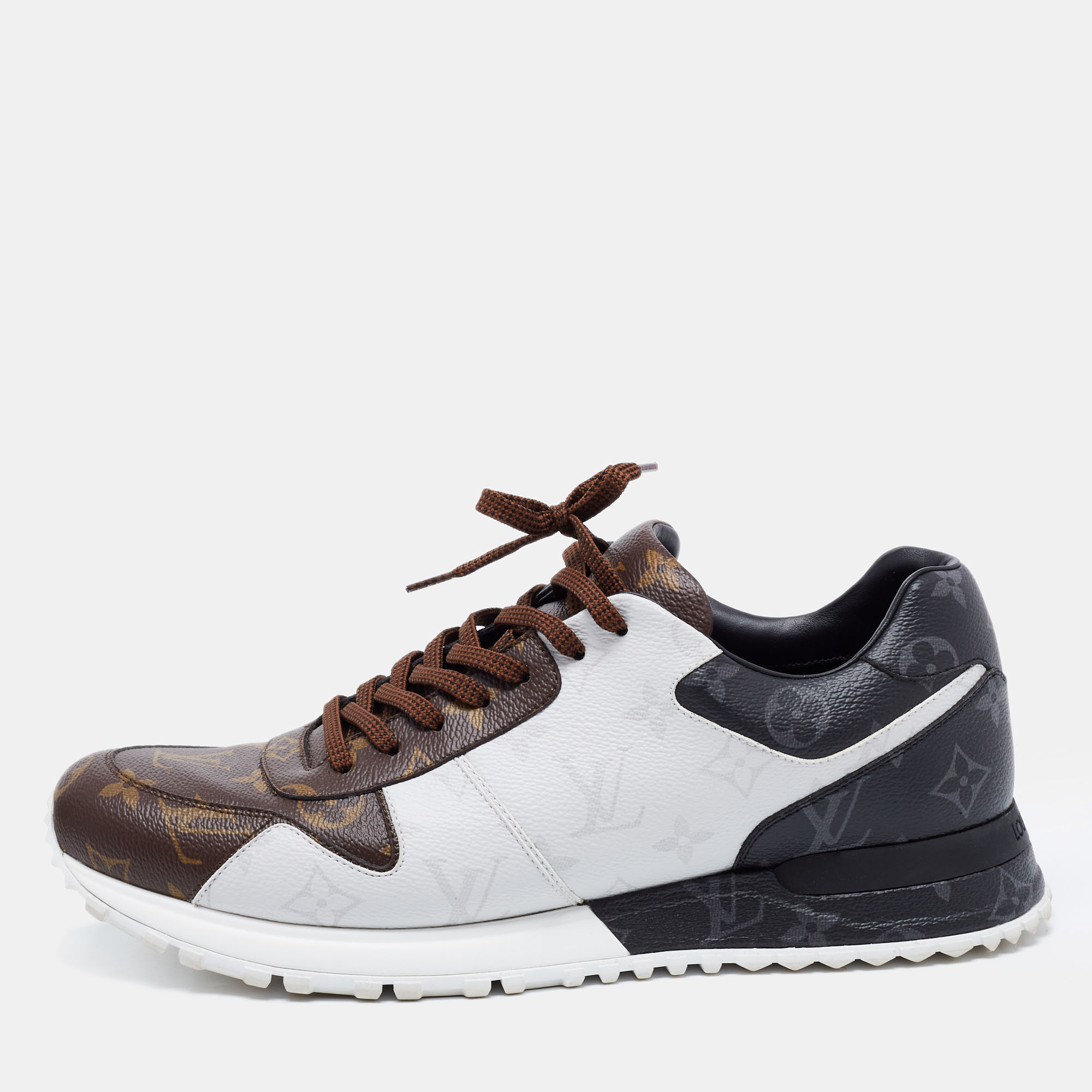 Louis Vuitton Black/Brown Monogram Canvas and Mesh Run Away Pulse Sneakers  Size 41