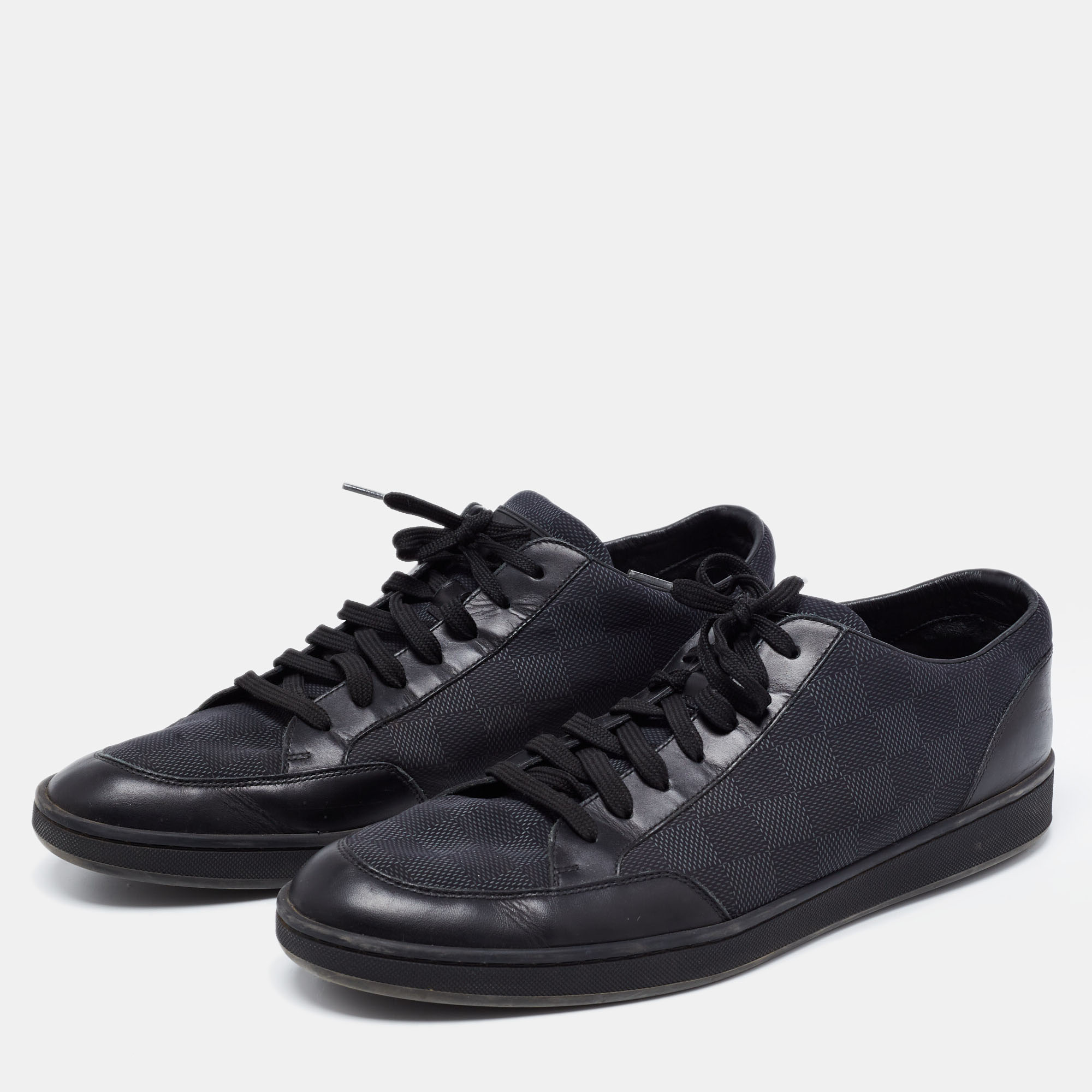 

Louis Vuitton Graphite/Black Damier Nylon and Leather Offshore Sneakers Size