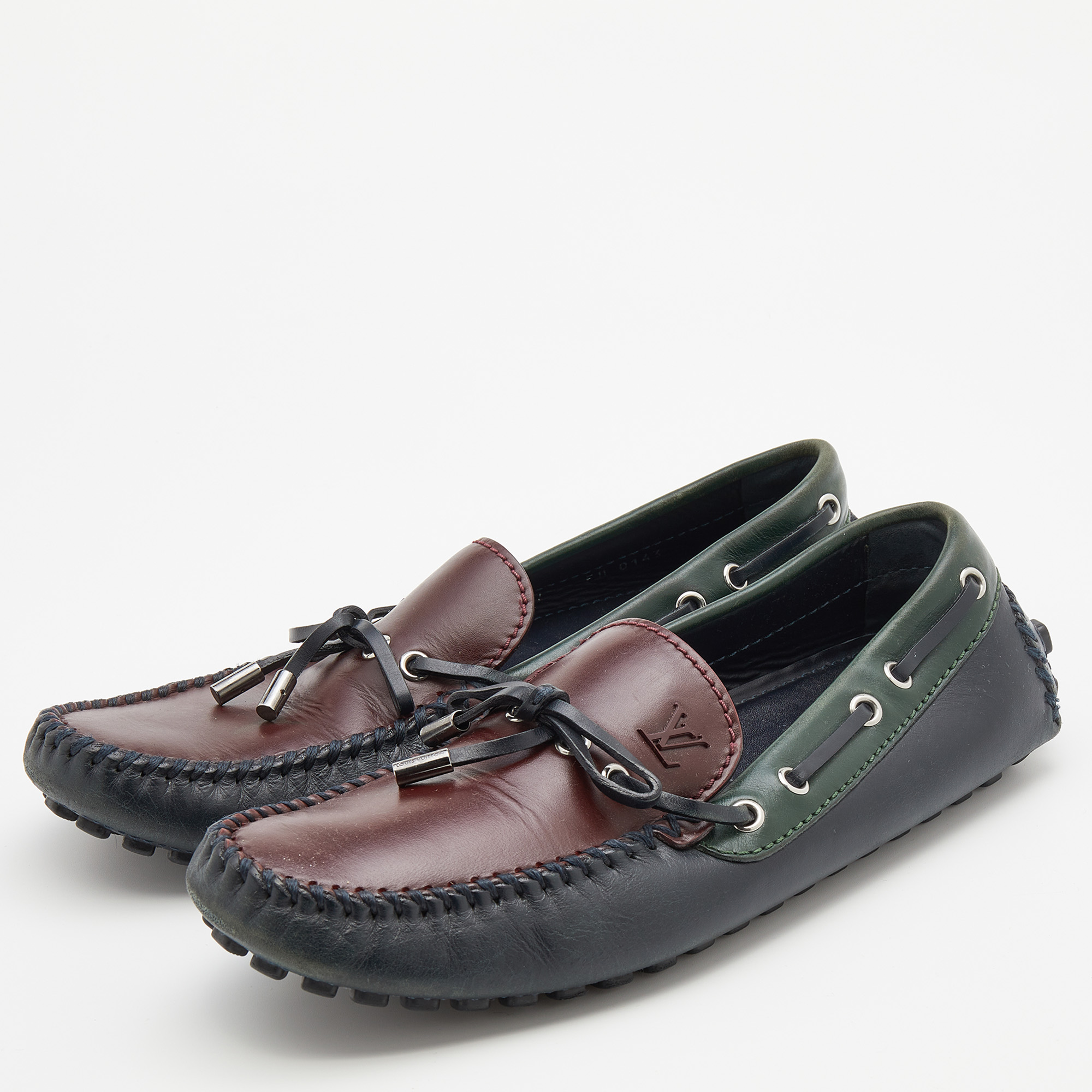 

Louis Vuitton Multicolor Leather Bow Slip On Loafers Size