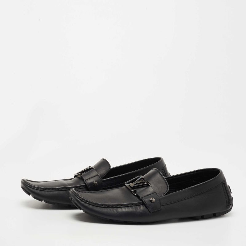 

Louis Vuitton Black Leather Monte Carlo Loafers Size