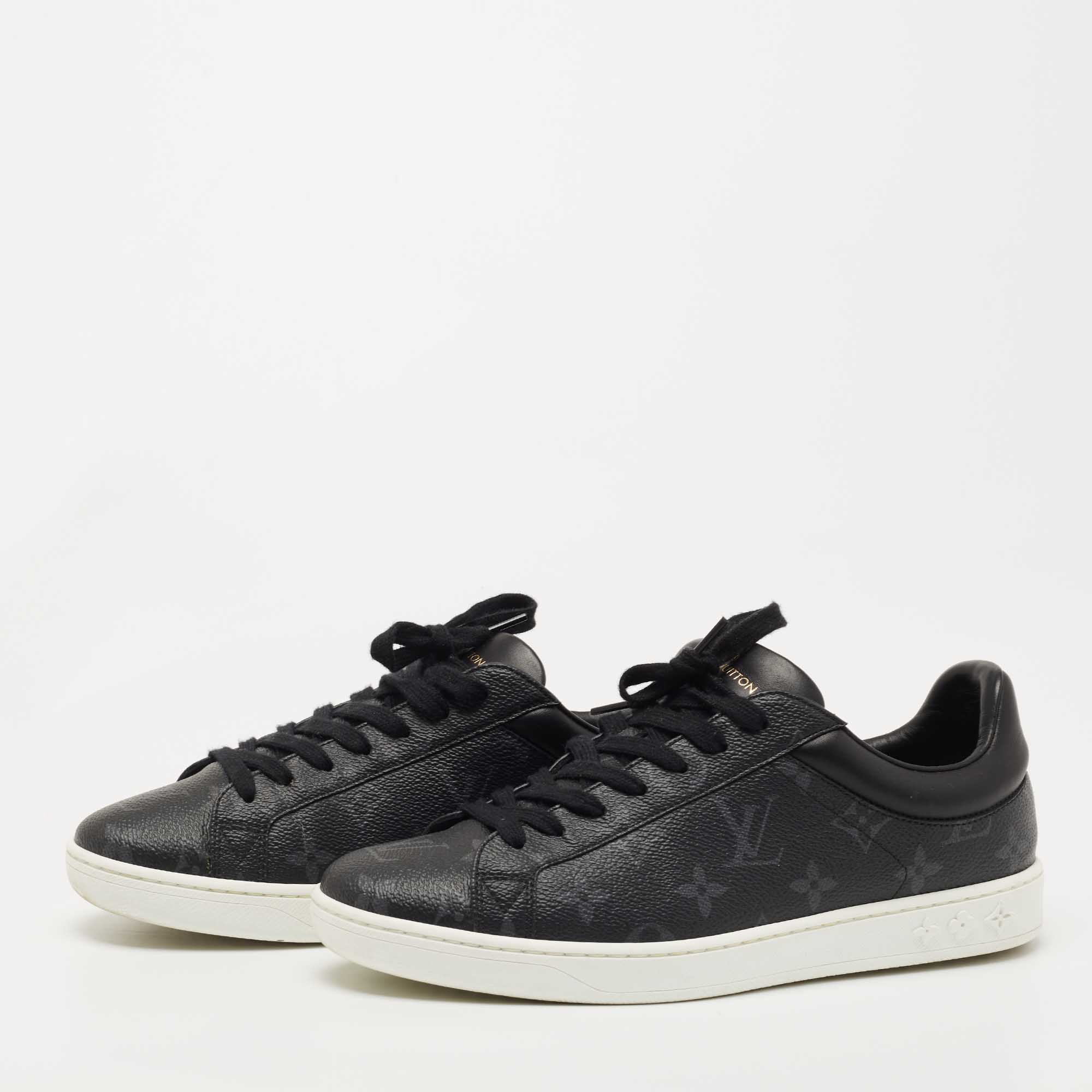 

Louis Vuitton Black Monogram Eclipse Frontrow Low Top Sneakers Size