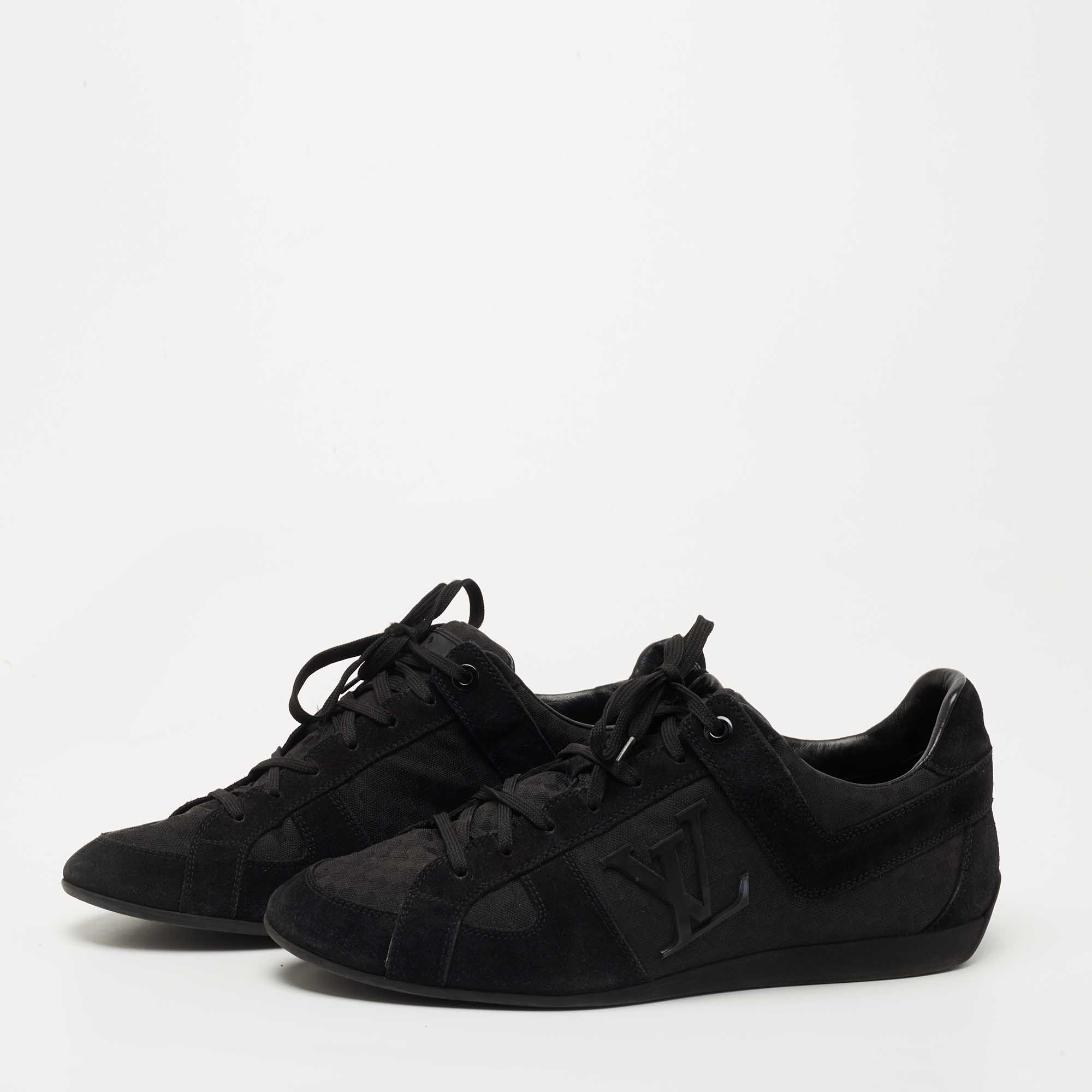 

Louis Vuitton Black Suede and Canvas Low Top Sneakers Size