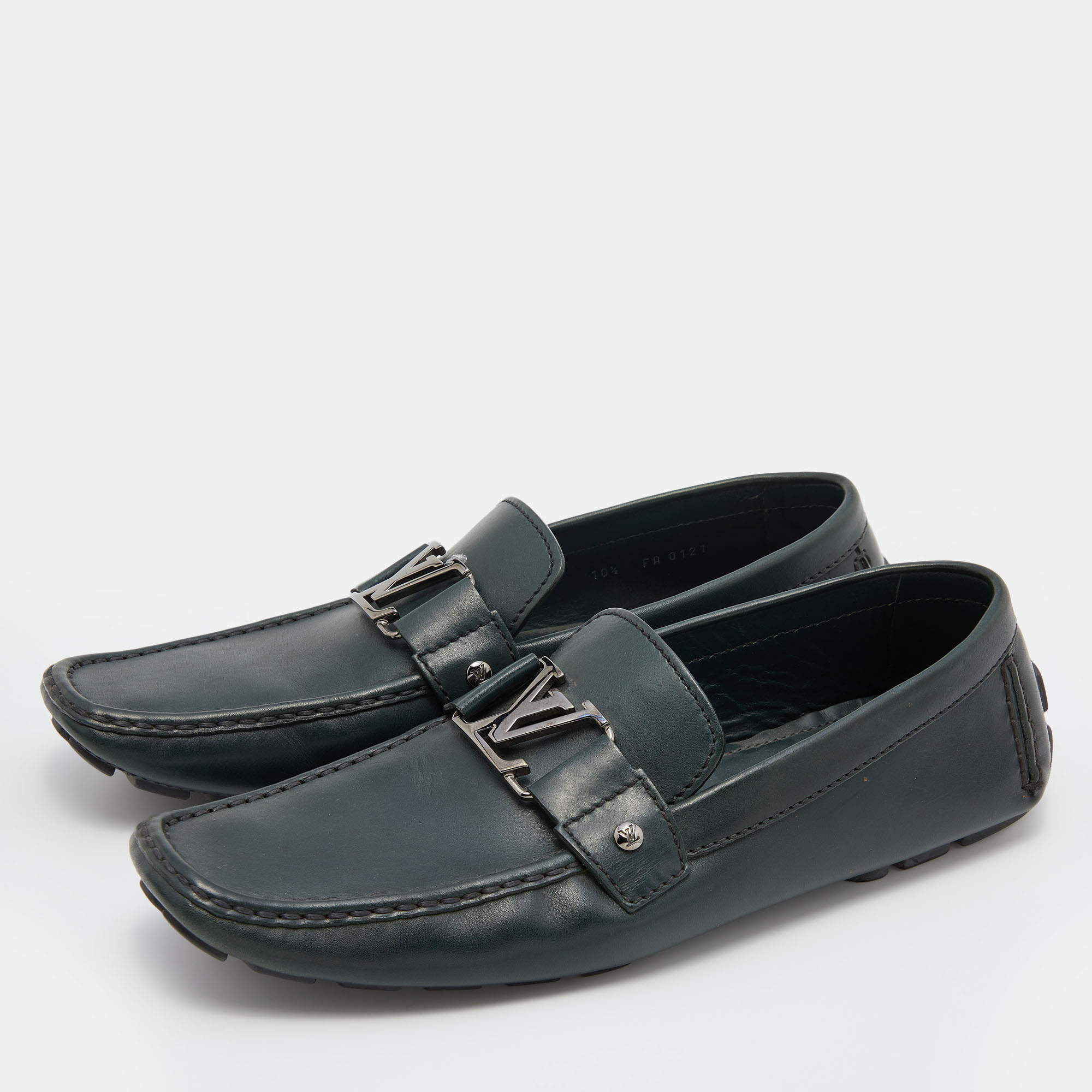 

Louis Vuitton Green Leather Monte Carlo Slip On Loafers Size