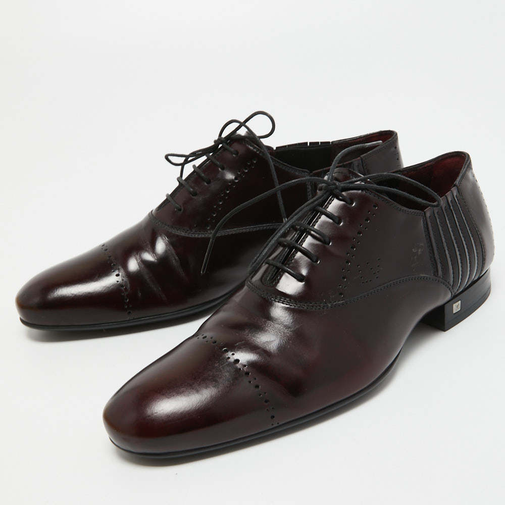 

Louis Vuitton Burgundy Leather Lace Up Oxfords Size