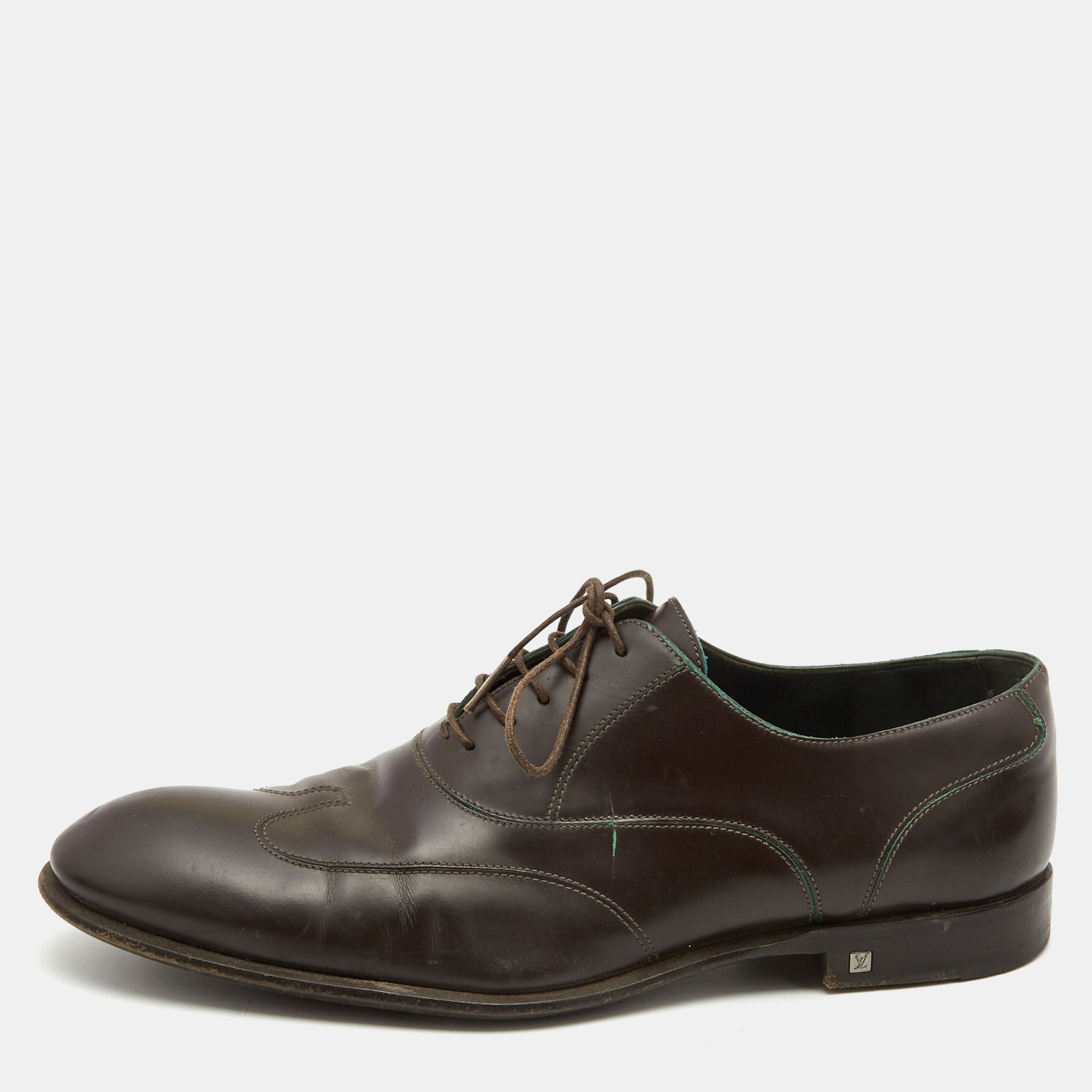 

Louis Vuitton Dark Brown Leather Lace Up Oxfords Size