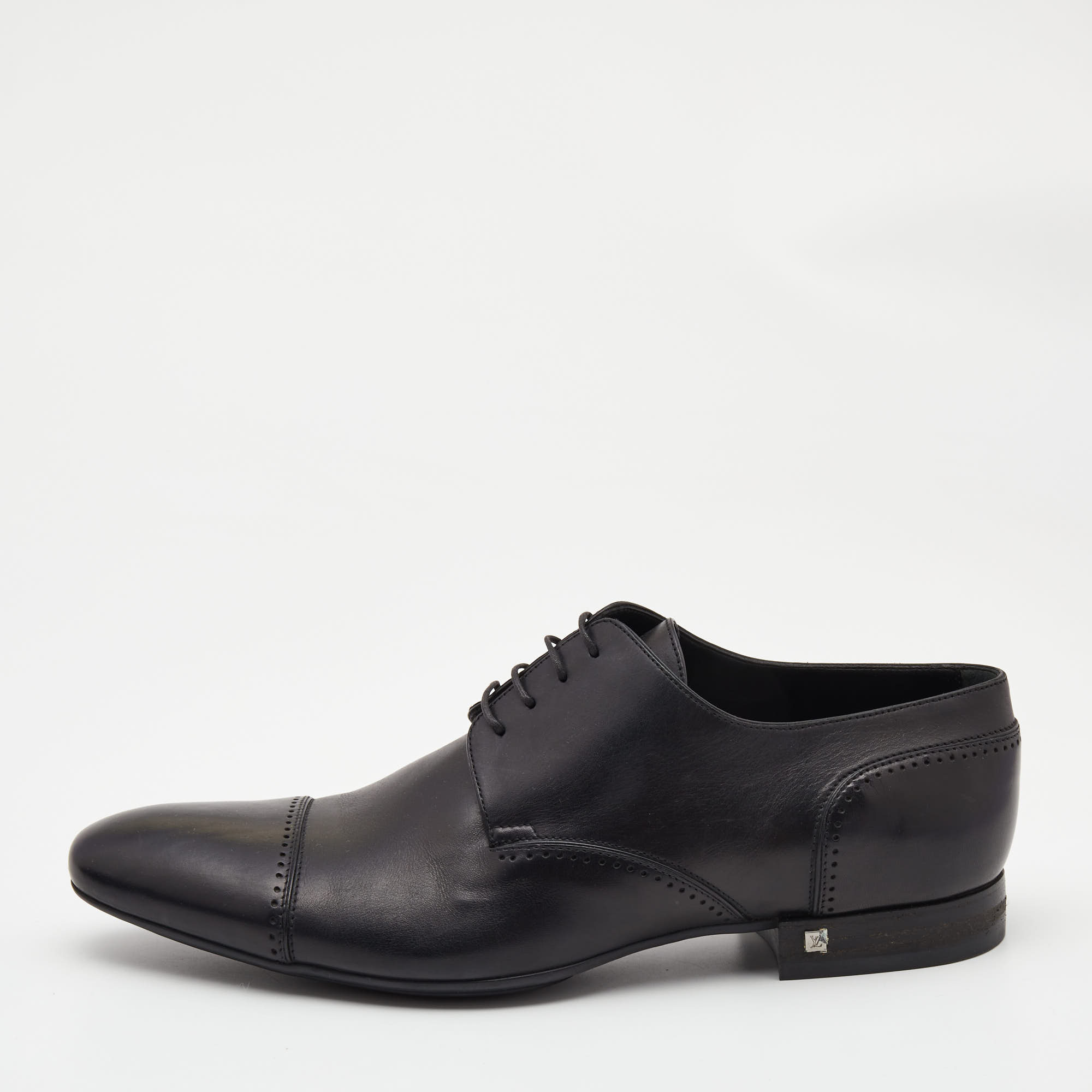 Louis Vuitton Black Leather Lace Up Derby Size 42.5