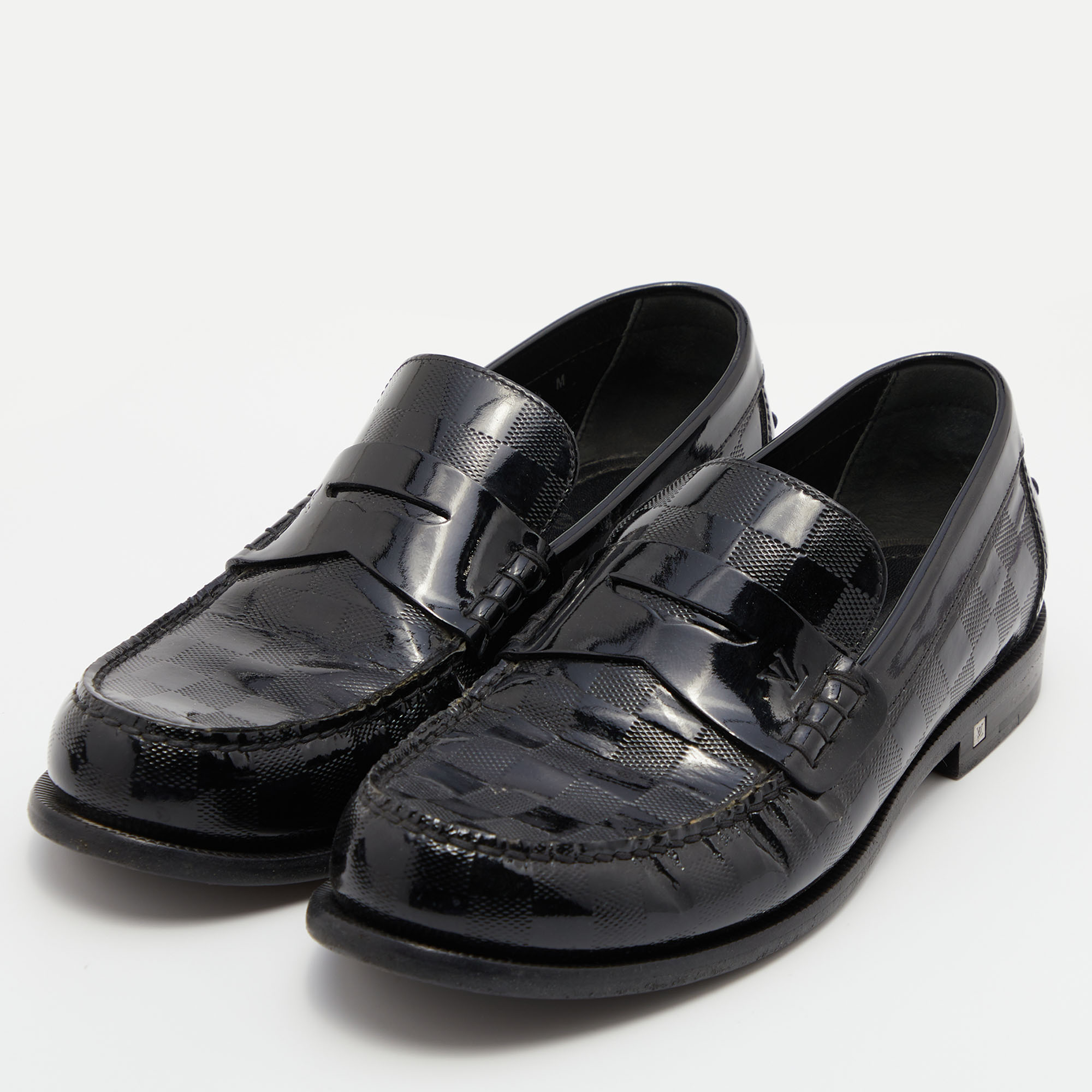

Louis Vuitton Black Damier Infini Patent Leather Loafers Size
