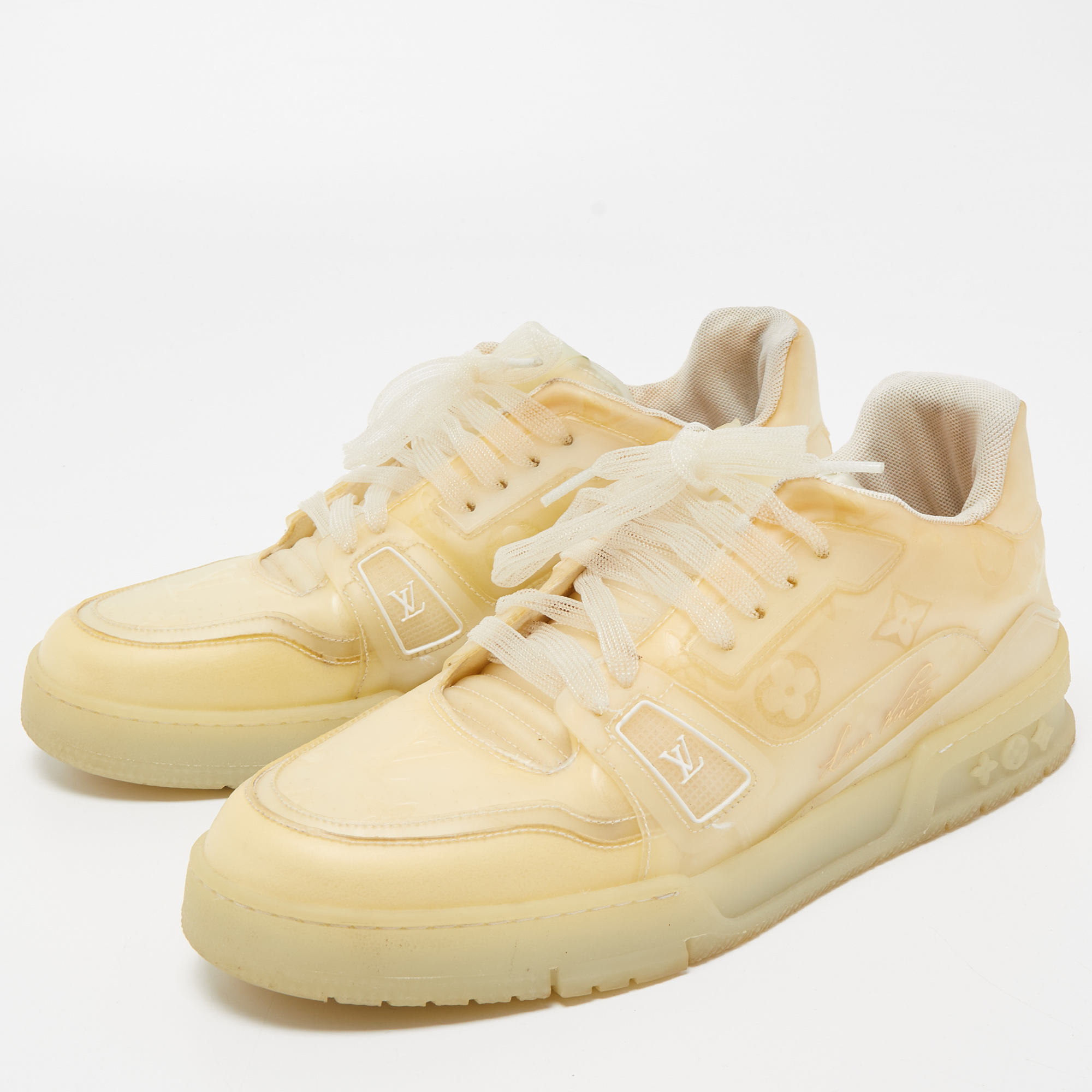 

Louis Vuitton Transparent/Beige Monogram PVC Trainer Sneakers Size