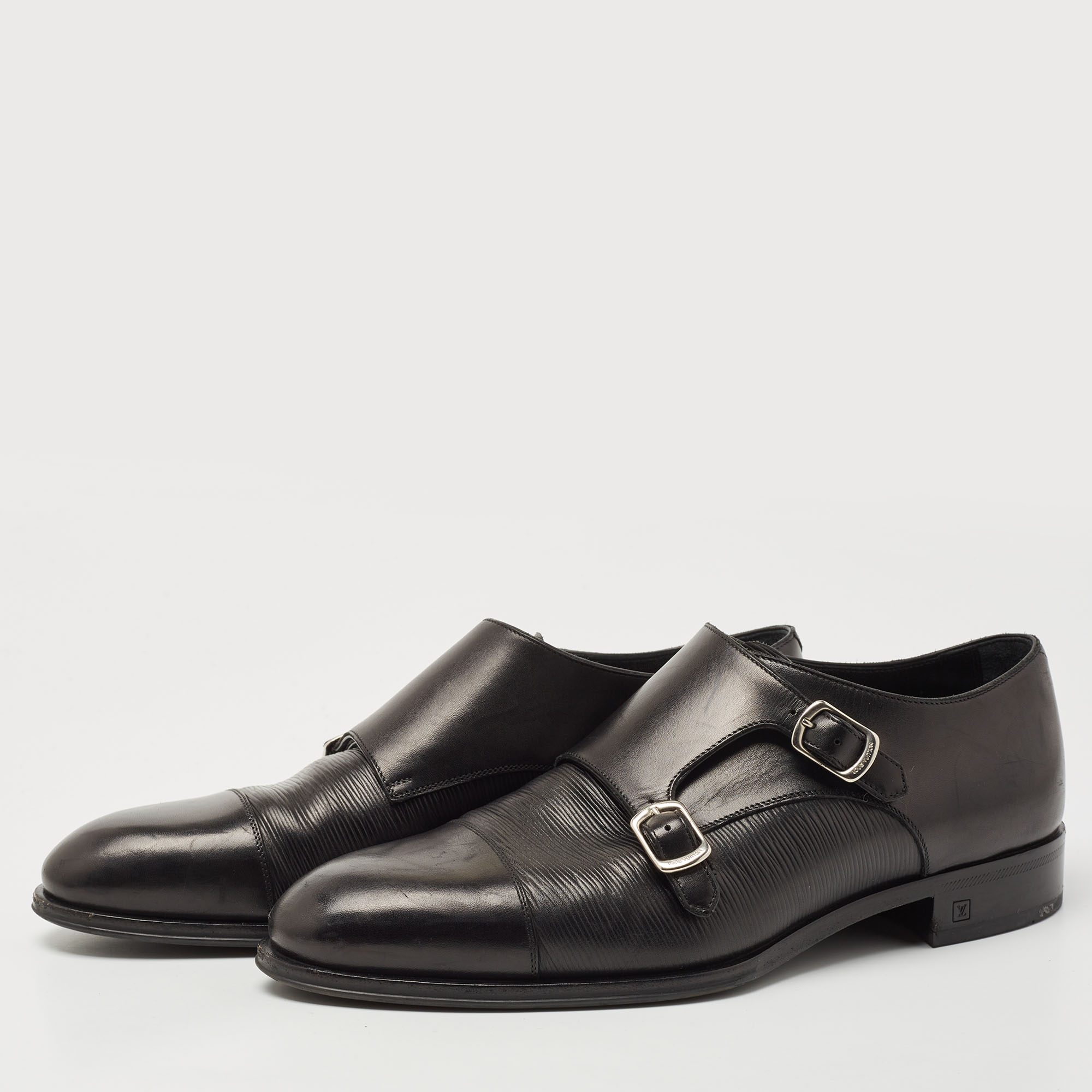 

Louis Vuitton Black Leather Monkstrap Oxford Size
