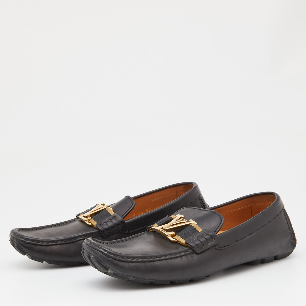 

Louis vuitton Black Leather Monte Carlo Slip On Loafers Size
