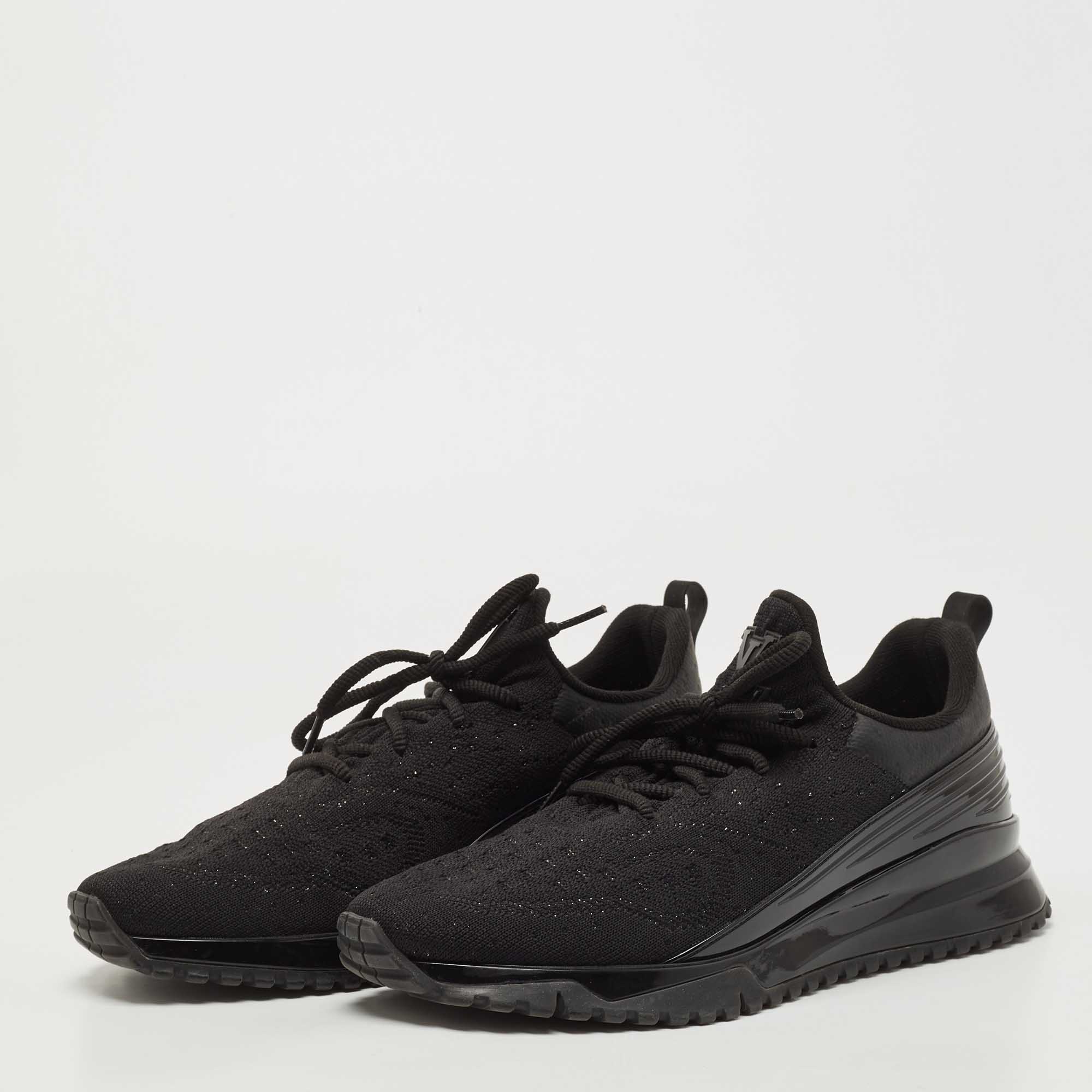 

Louis Vuitton Black Knit Fabric V.N.R Sneakers Size