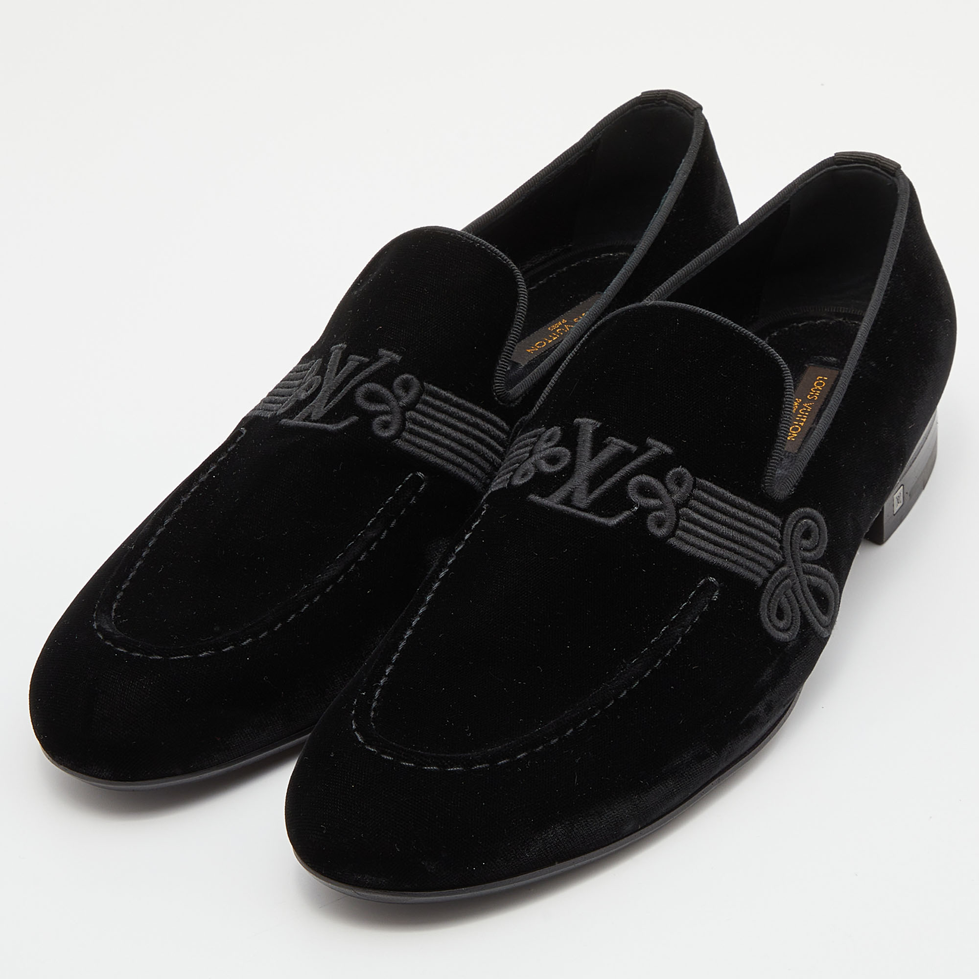 

Louis Vuitton Black Velvet Slip On Loafers Size 43