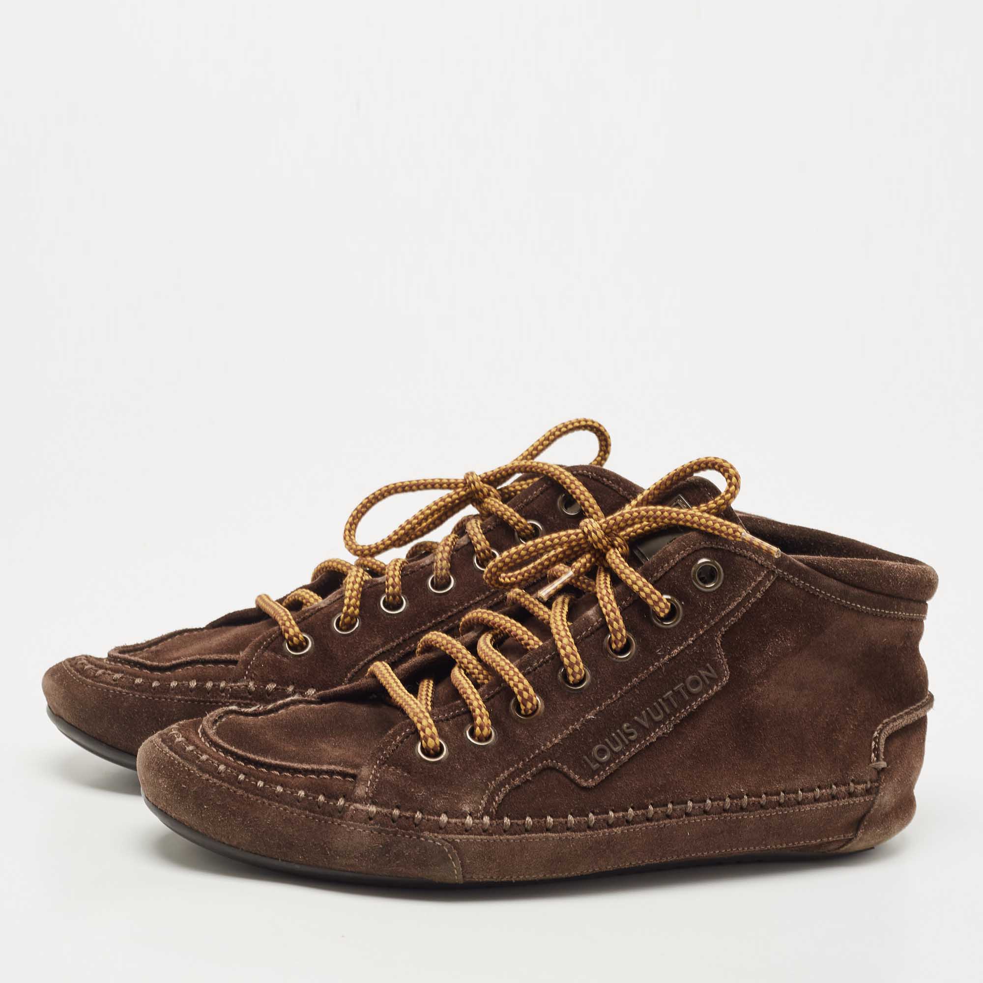 

Louis Vuitton Brown Suede High Top Sneakers Size