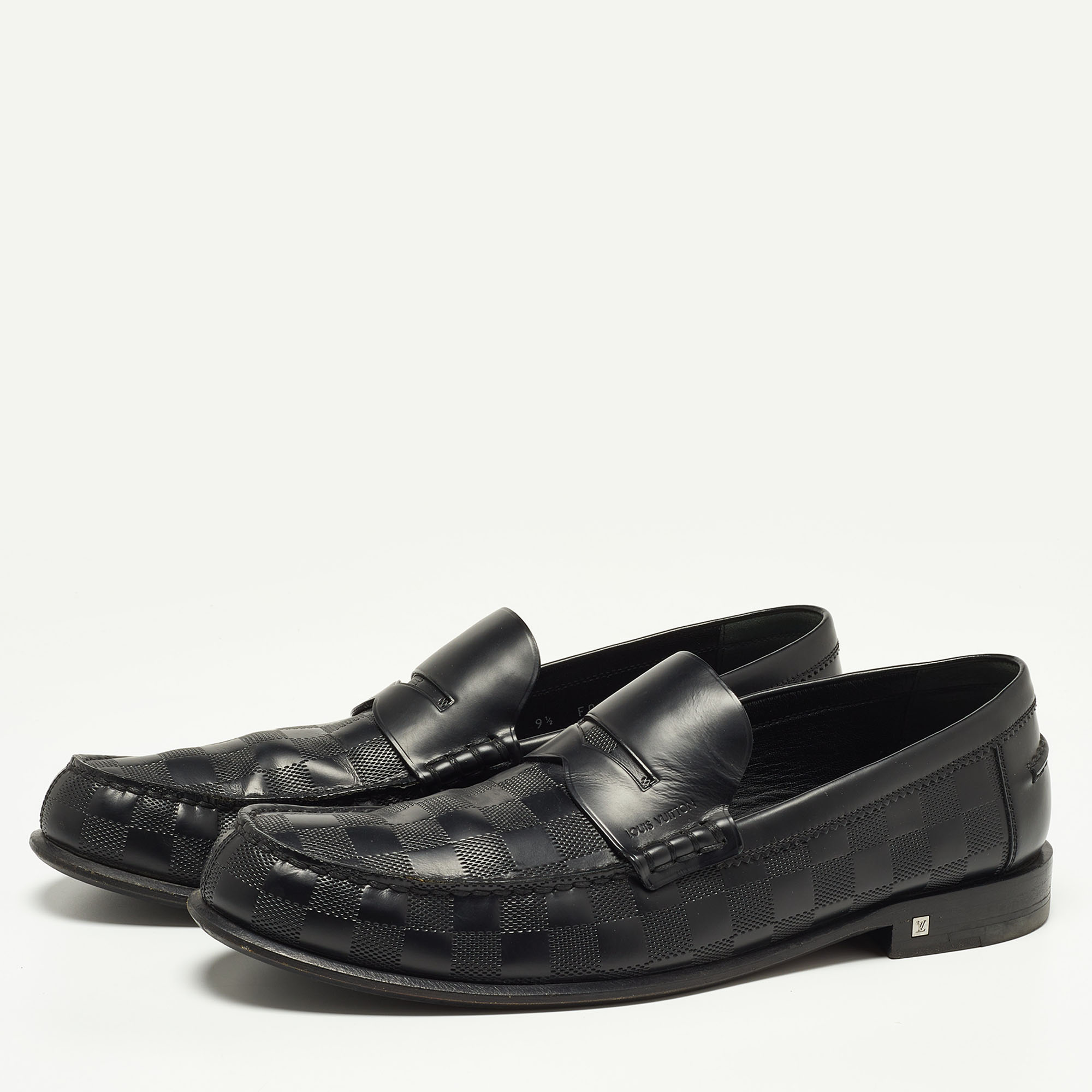

Louis Vuitton Black Leather Hockehneim Loafers Size