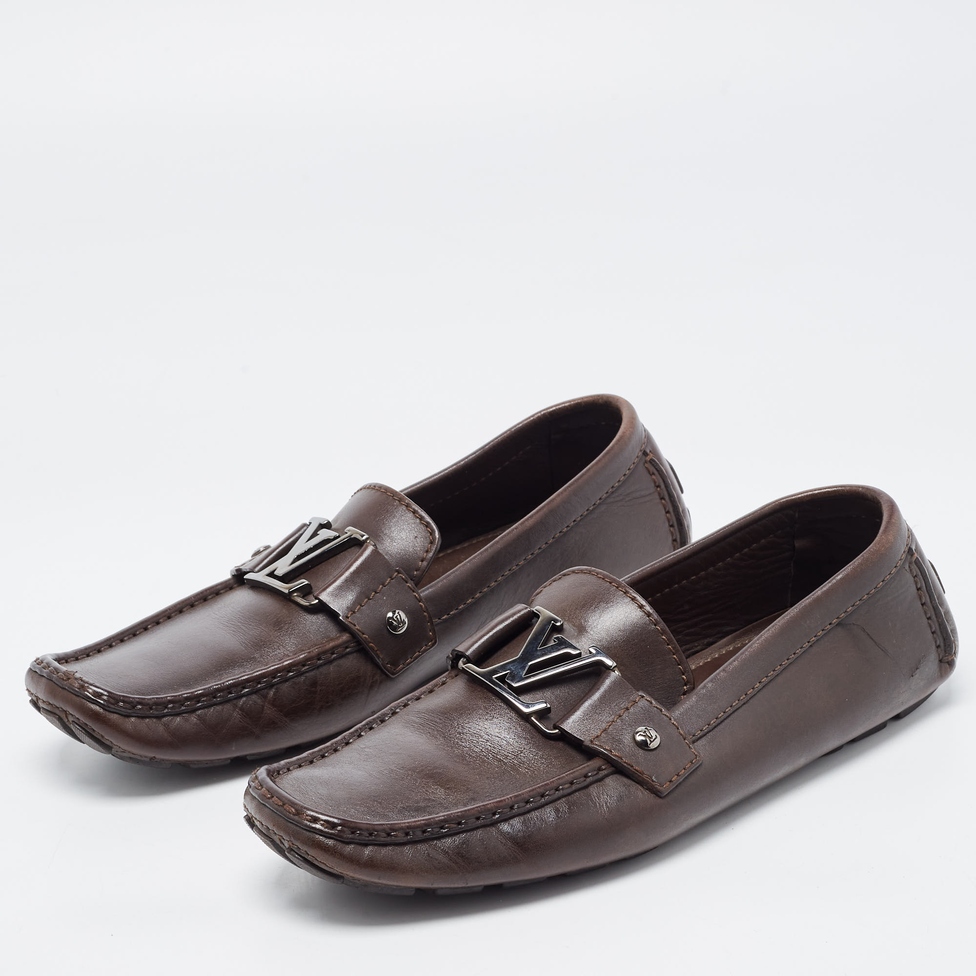 

Louis Vuitton Brown Leather Monte Carlo Loafers Size