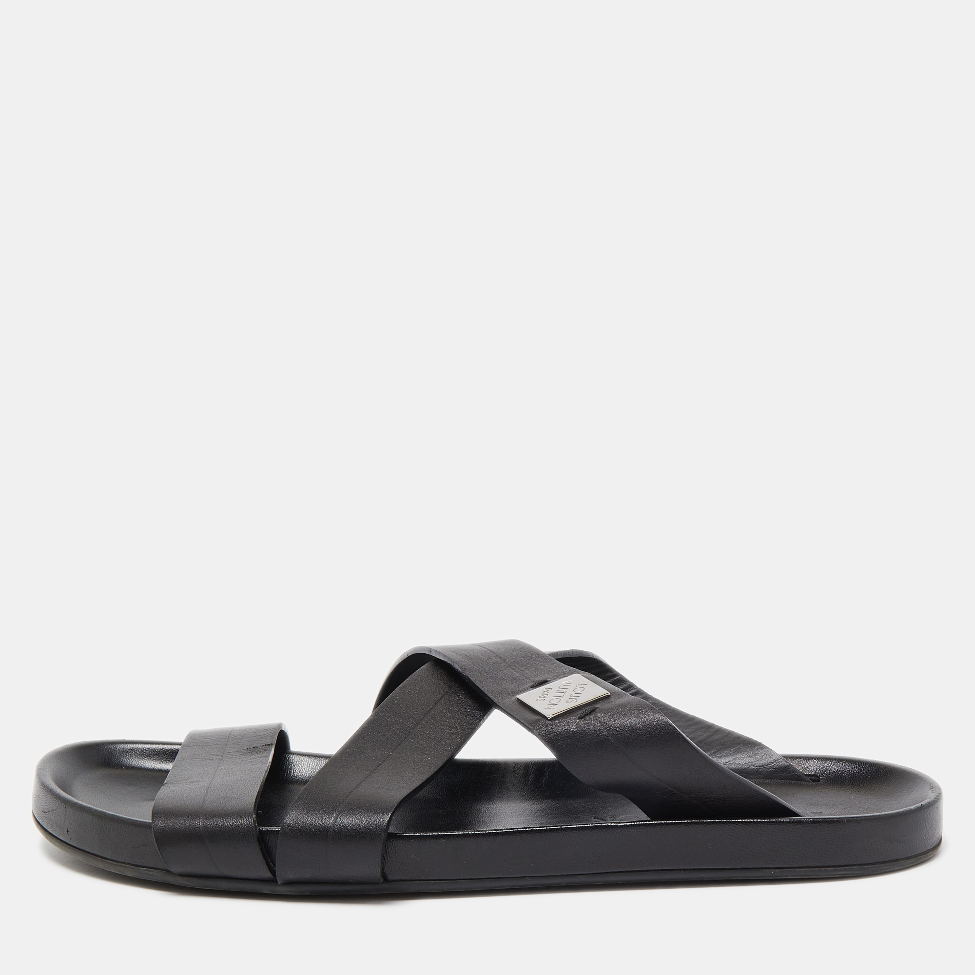 Louis Vuitton Miami Mens Sports Sandals, Black, 06.0