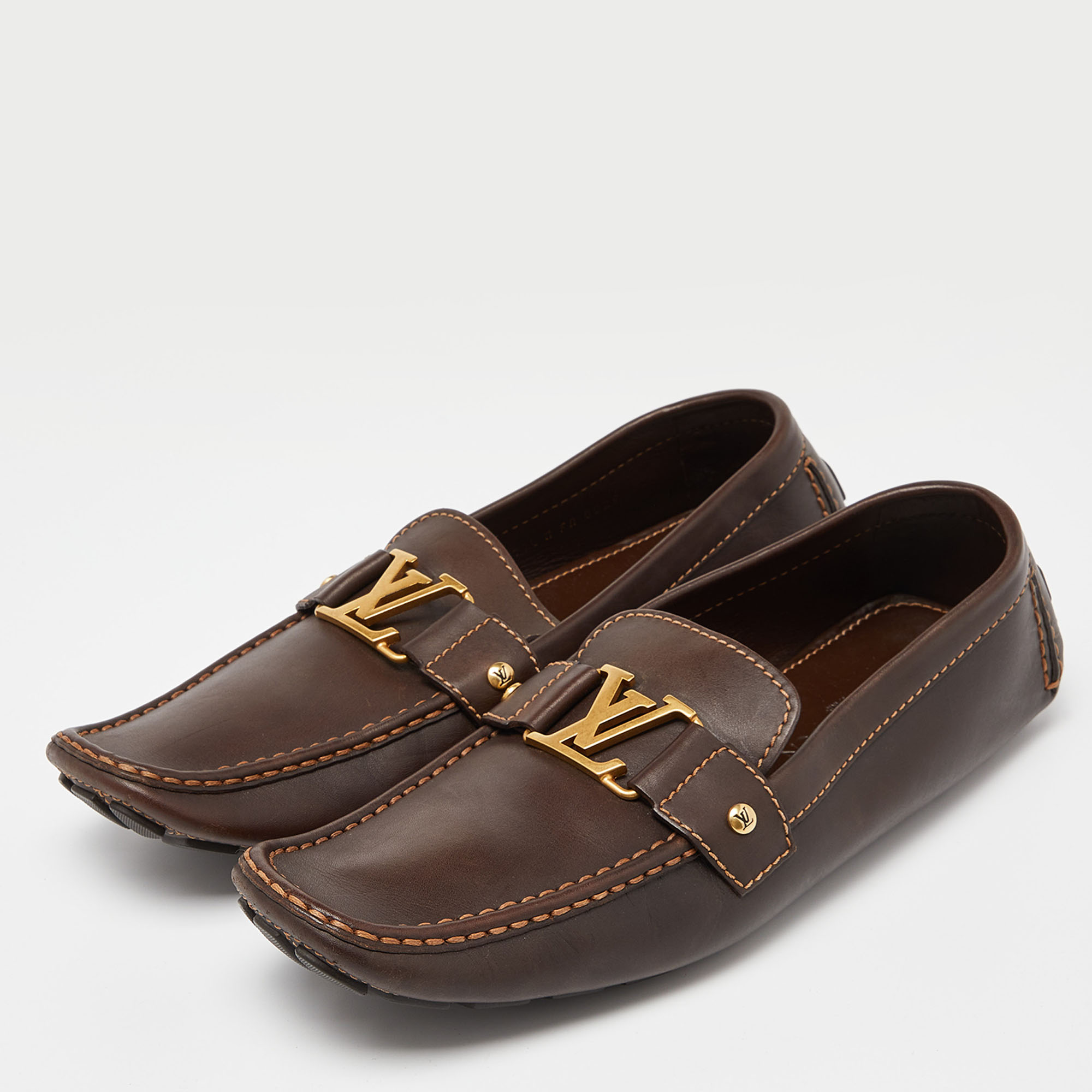 

Louis Vuitton Brown Leather Monte Carlo Loafers Size