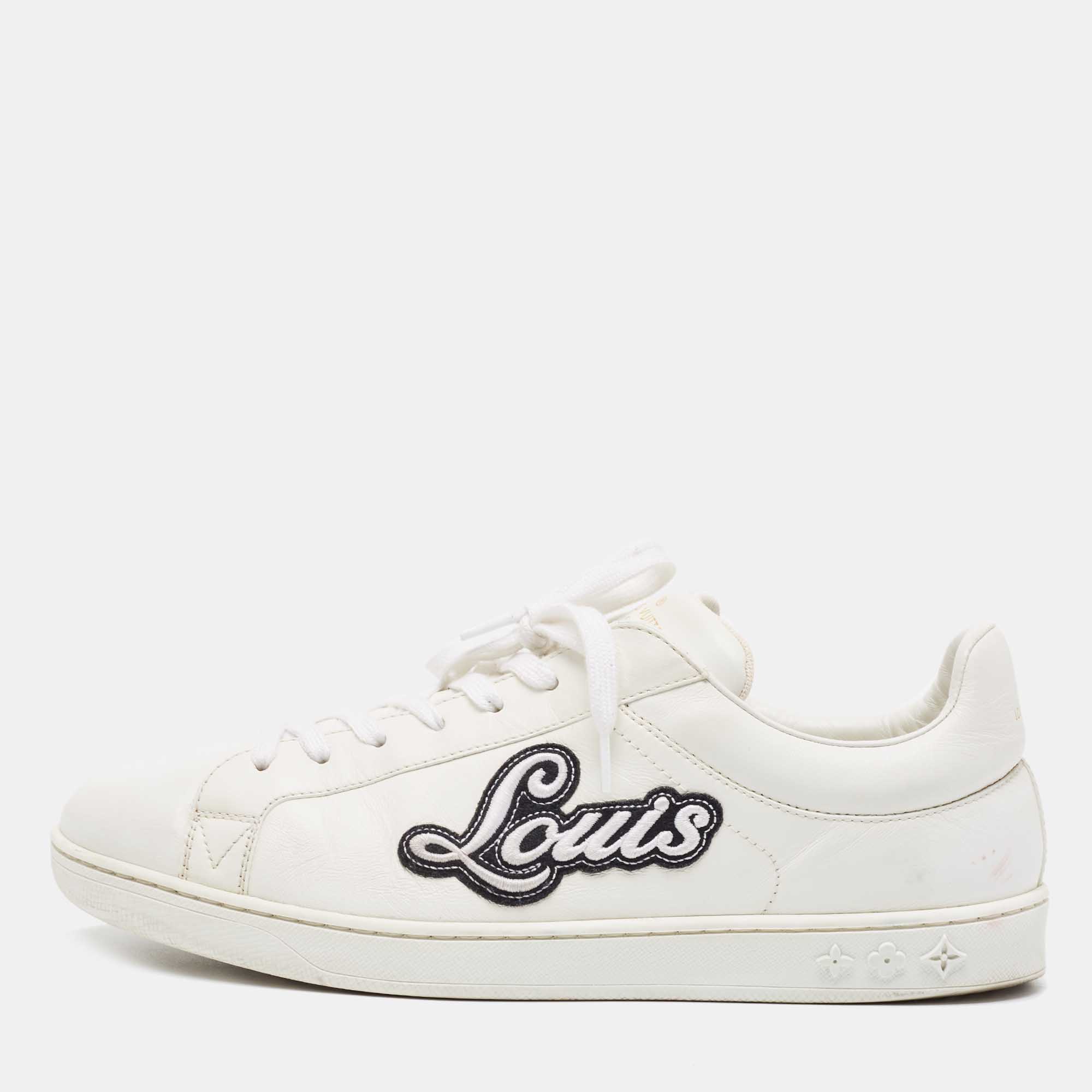 Pre-owned Louis Vuitton White Leather Rivoli Sneakers Size 42