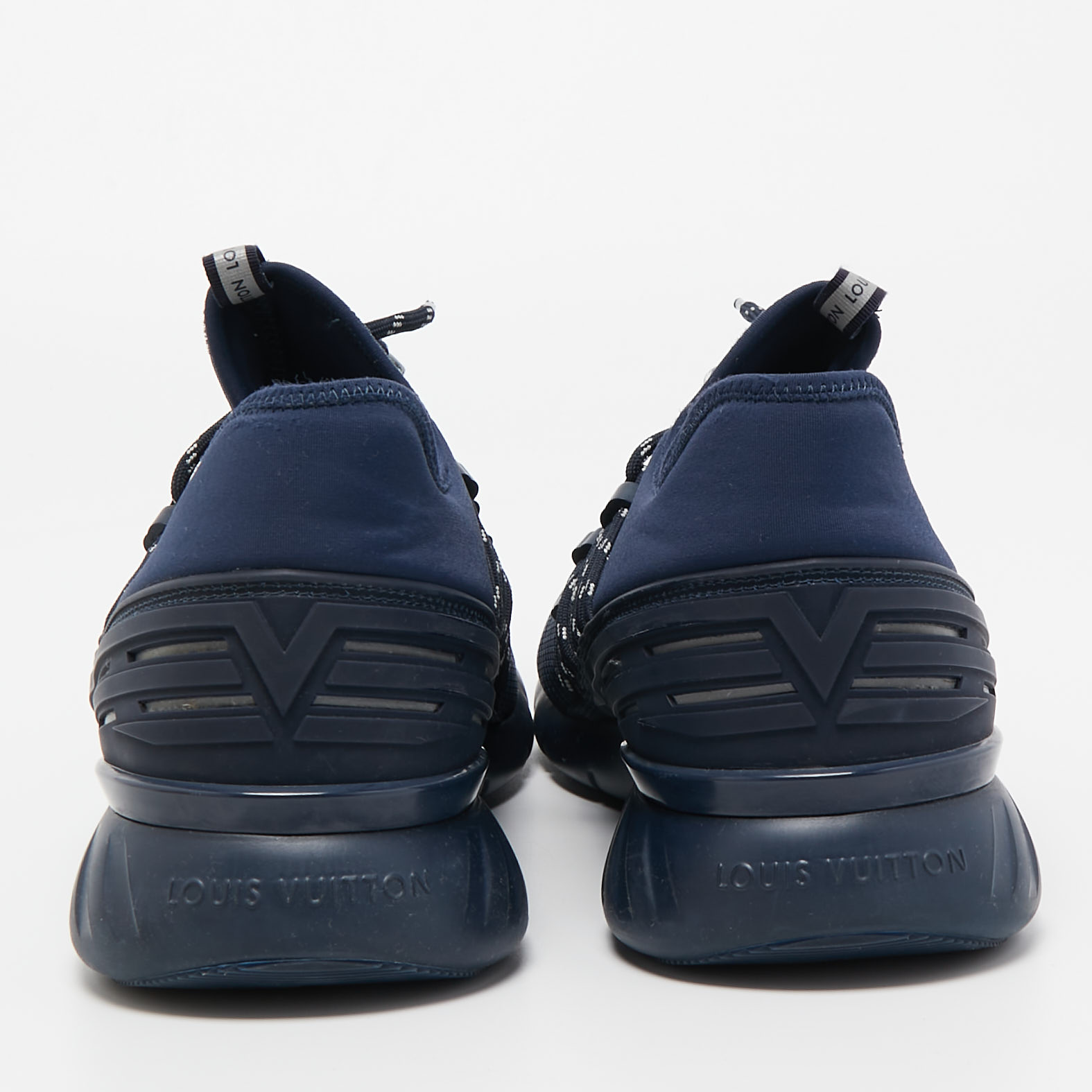 Louis Vuitton Navy Blue Fabric And Mesh Fastlane Sneakers Size 43
