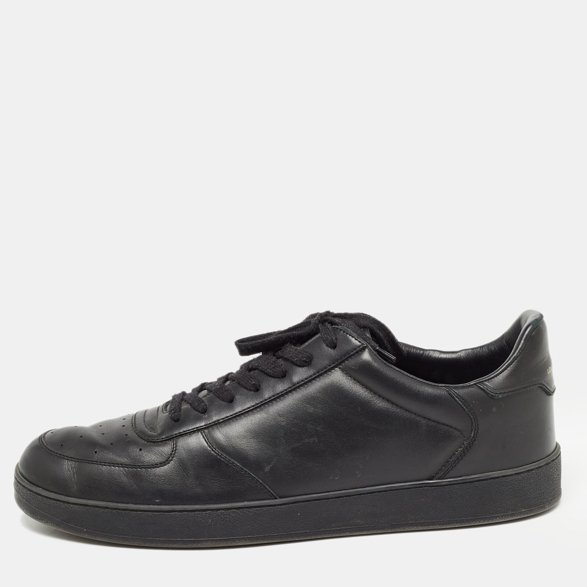 Pre-owned Louis Vuitton Black Leather Rivoli Sneakers Size 44