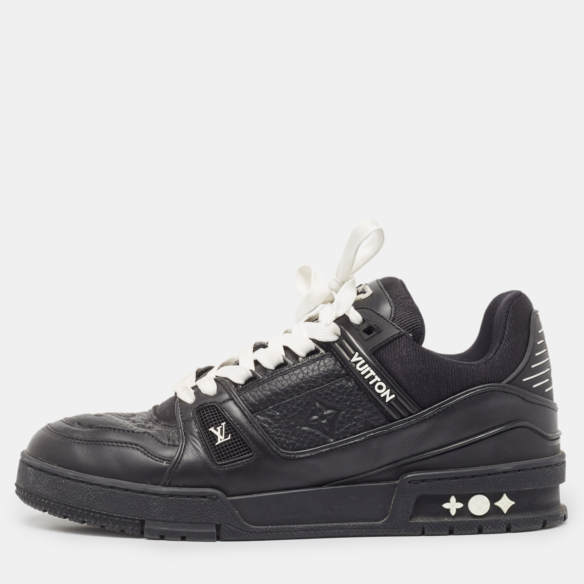 

Louis Vuitton Black Leather Trainer Sneakers Size 41