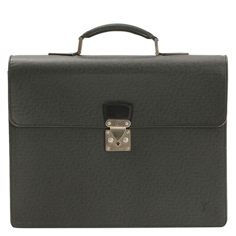 Pre Owned Louis Vuitton Ardoise Taiga Leather Robusto 2 Compartments Briefcase