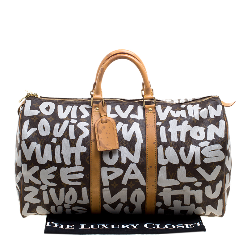 Louis Vuitton Limited Edition White Monogram Graffiti Canvas, Lot #58088