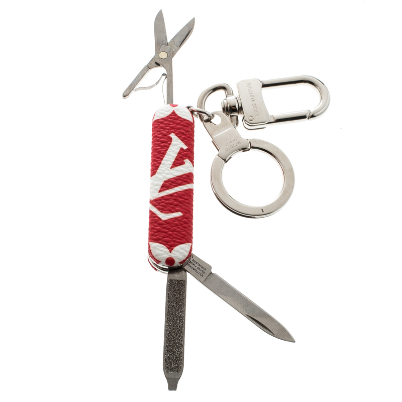 

Louis Vuitton Supreme Red Pocket Swiss Army Knife Key Ring / Keychain