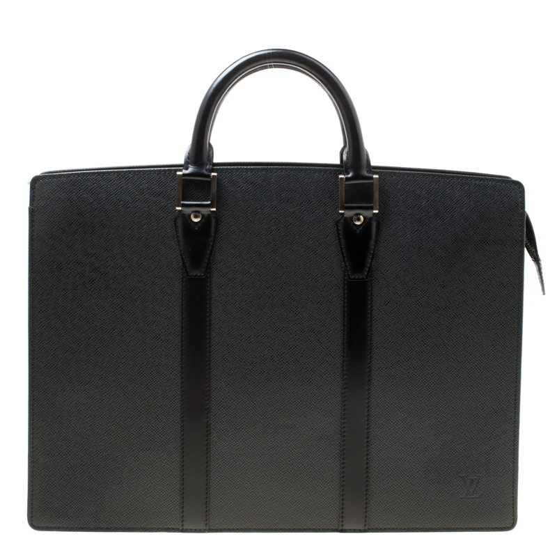 Louis Vuitton Black Taiga Leather Lozan Briefcase