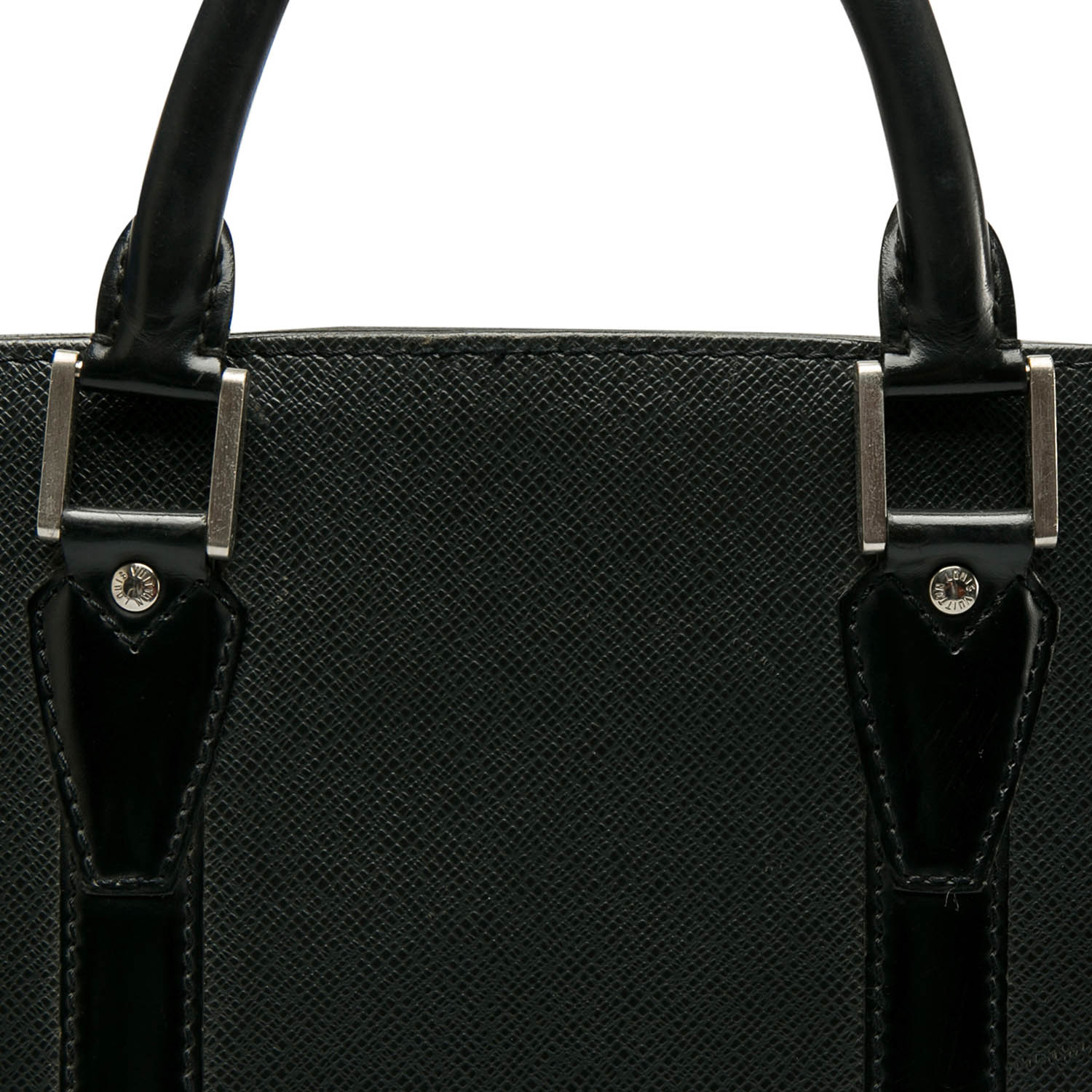 Louis Vuitton Black Taiga Leather Lozan Briefcase For Sale at