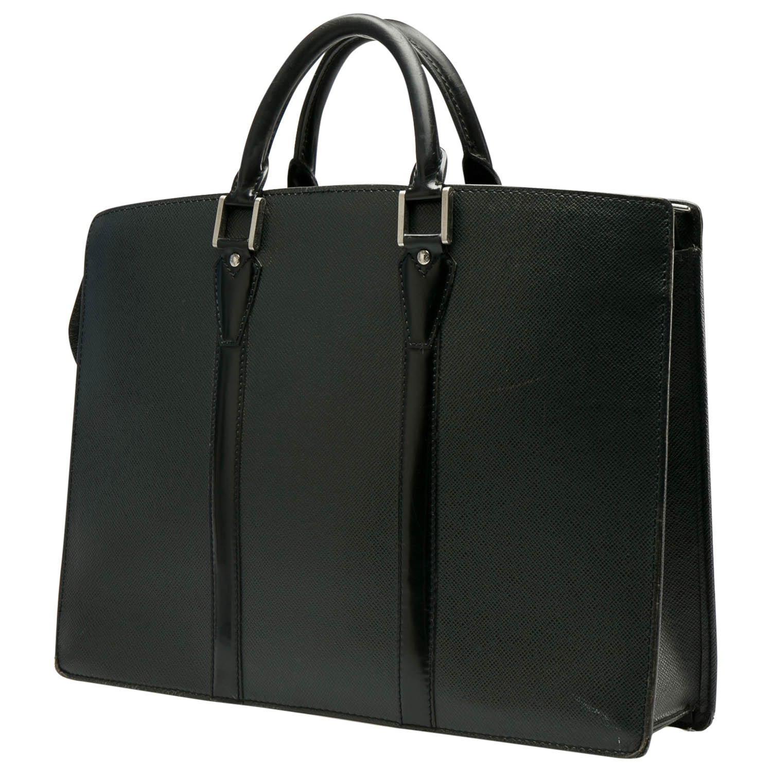 

Louis Vuitton Black Taiga Leather Lozan Briefcase