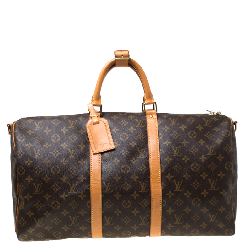 Pre Owned Louis Vuitton Monogram Canvas Keepall Bandouliere 50 Bag