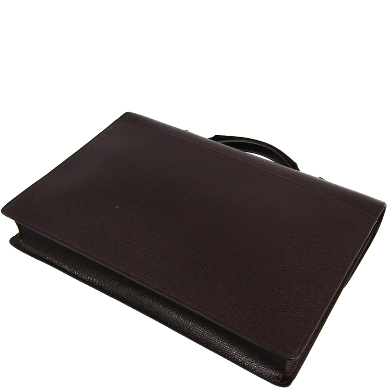 

Louis Vuitton Acajou Taiga Leather Serviette Kourad Briefcase, Purple