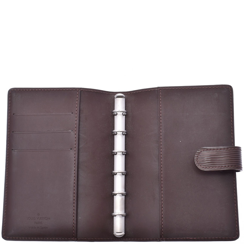 

Louis Vuitton Mocha Epi Leather Small Ring Agenda Cover, Brown