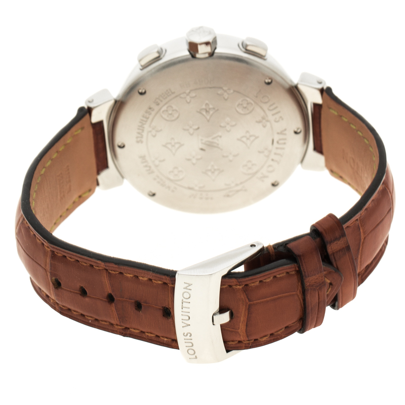 Louis Vuitton Tambour Date Q11310 Brown Dial Automatic Winding mens watch