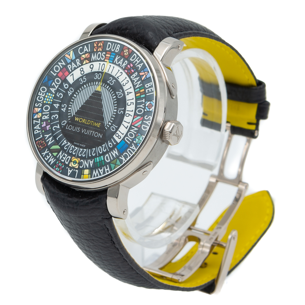 

Louis Vuitton Black Titanium Escale Worldtime Men's Wristwatch