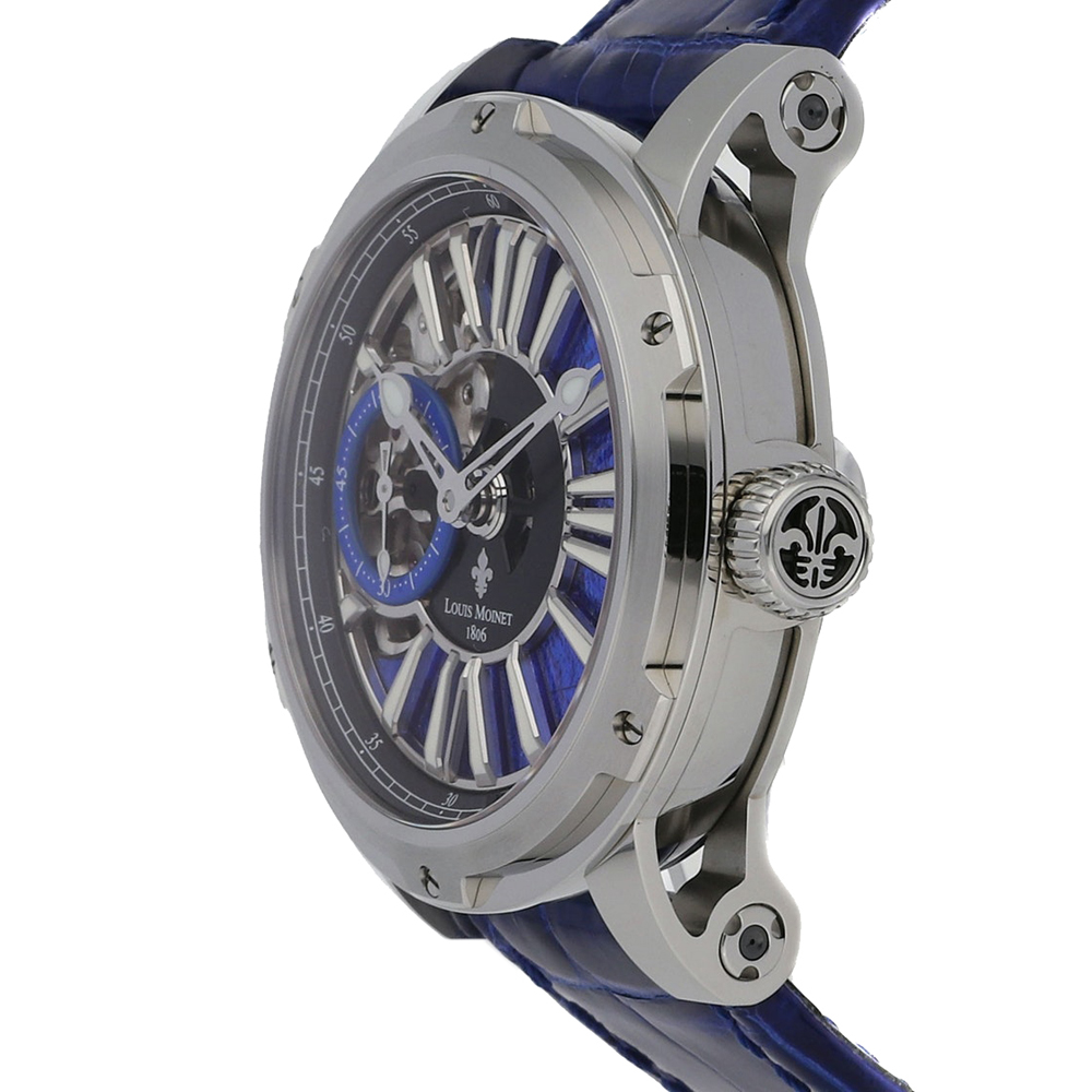 

Louis Moinet Blue Stainless Steel Metropolis Magic Blue Limited Edition LM-45.10.20 Men's Wristwatch