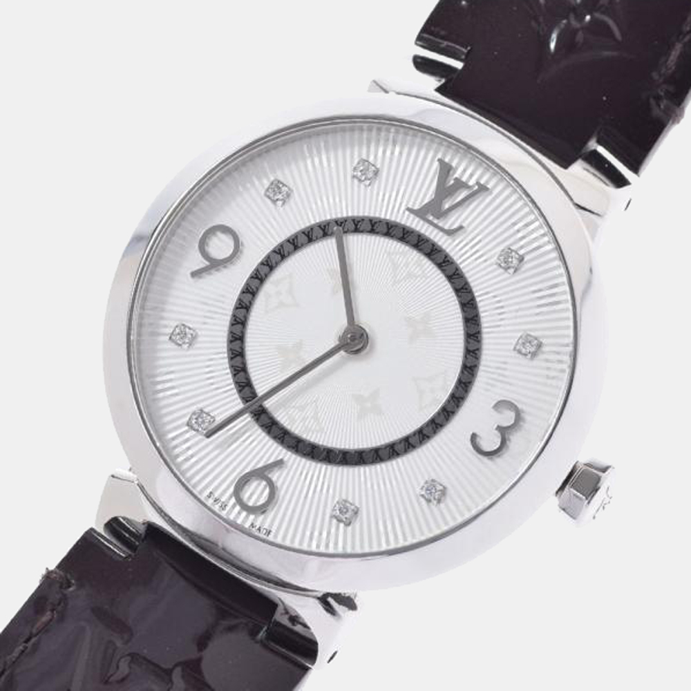 

Louis Vuitton Silver Stainless Steel Tambour Q13MJ Quartz Men's Wristwatch 33 mm