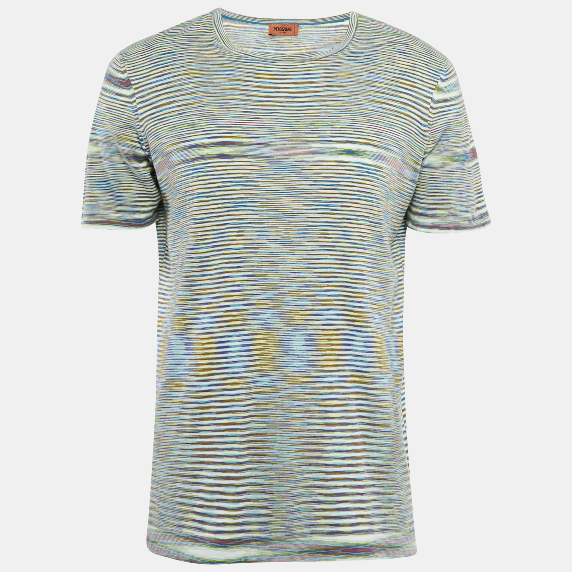 

Missoni Multicolor Striped Cotton Crew Neck T-Shirt L