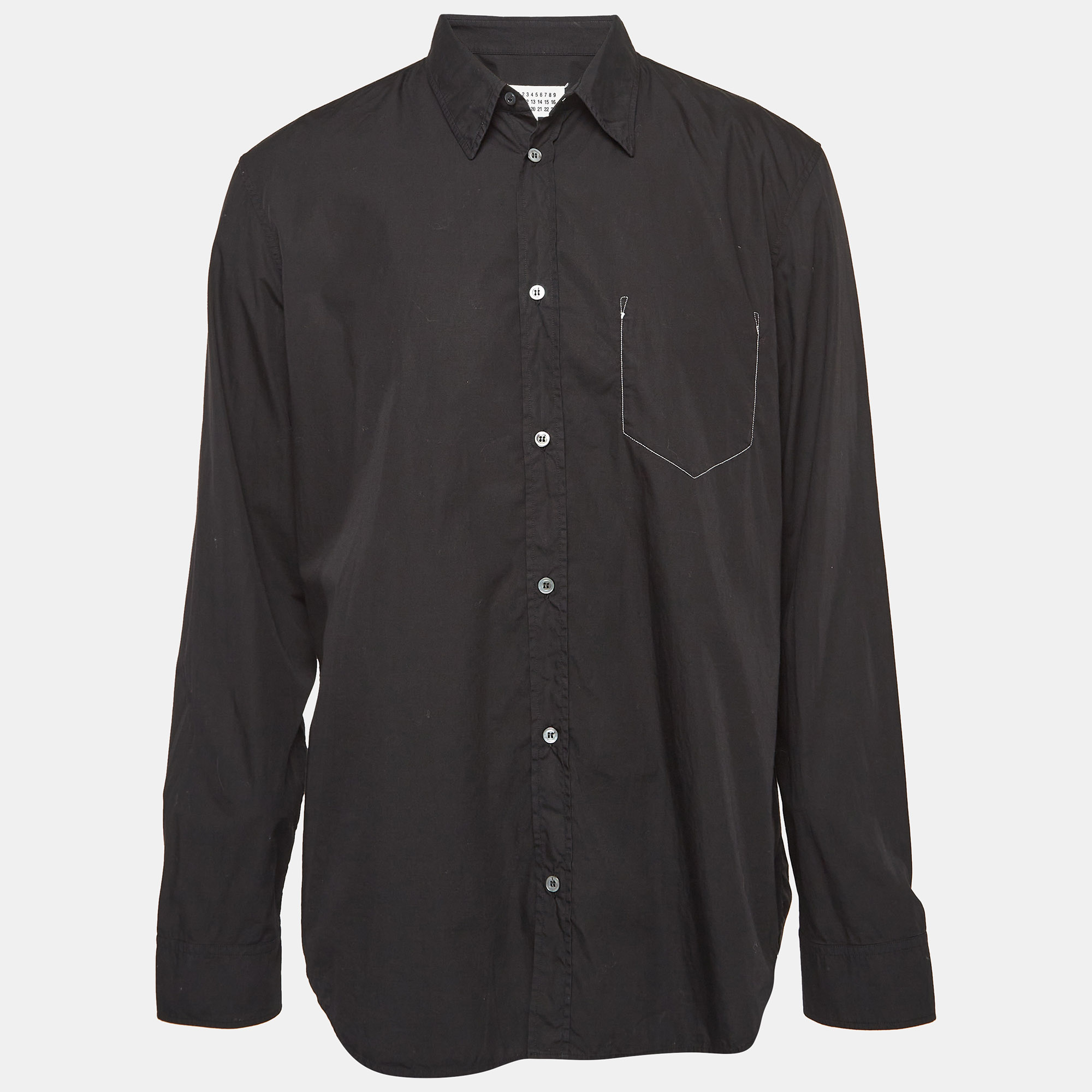 

Maison Martin Margiela Black Contrast Seam Cotton Shirt XXL