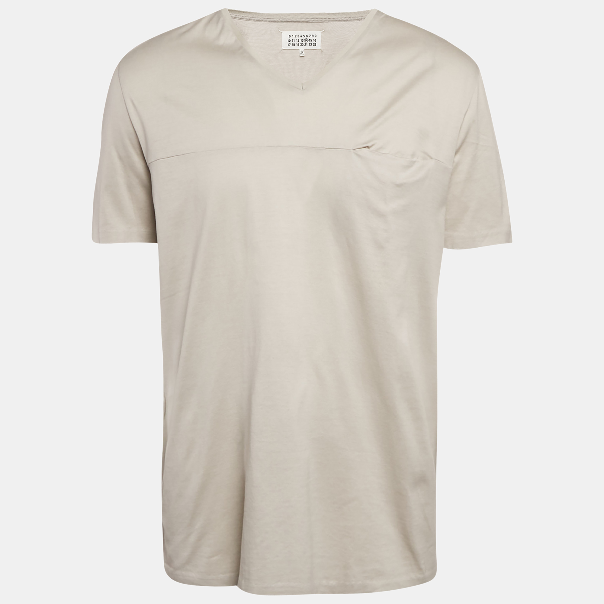 

Maison Martin Margiela Grey Cotton V-Neck T-Shirt XL