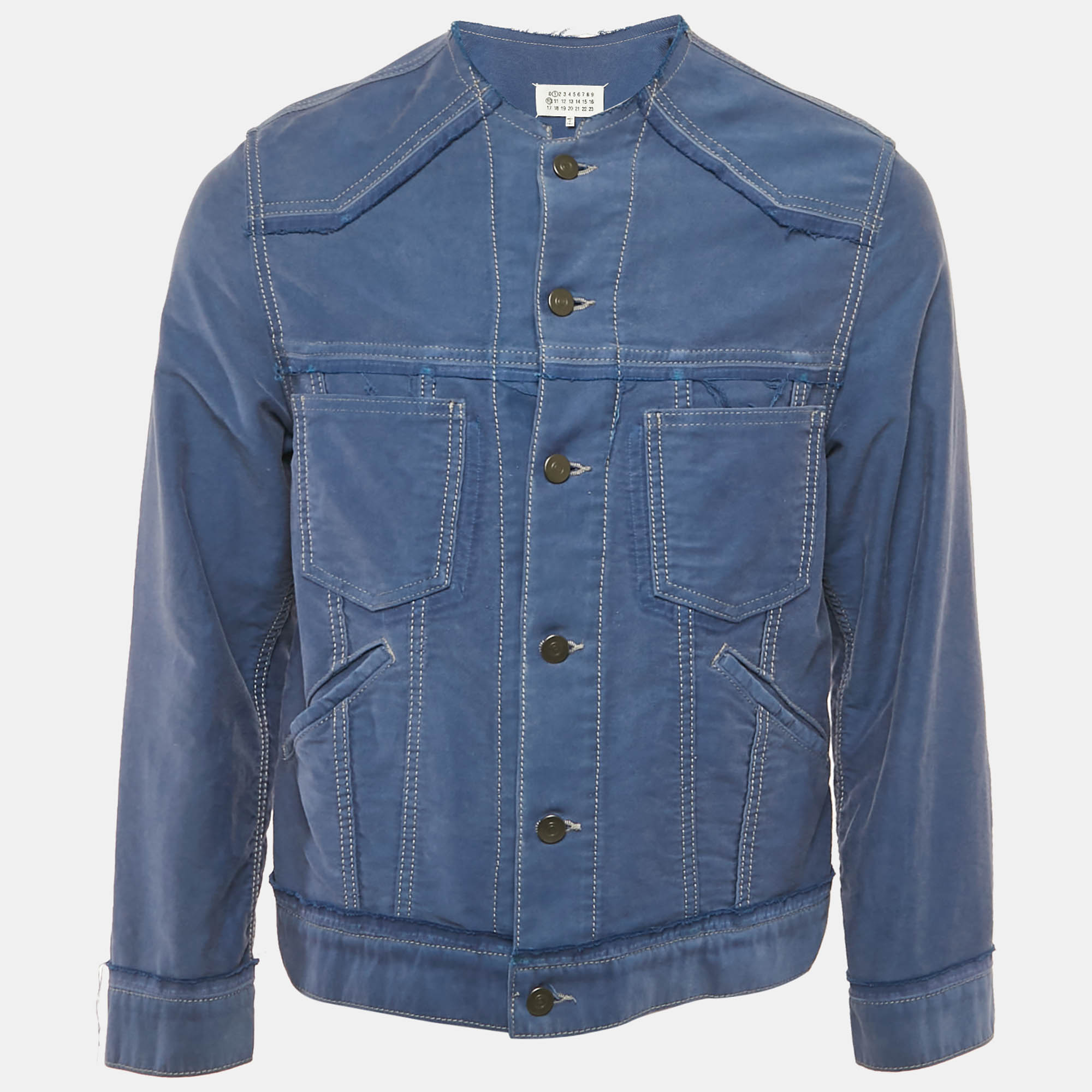 

Maison Martin Margiela Blue Cotton Raw Edge Jacket XS