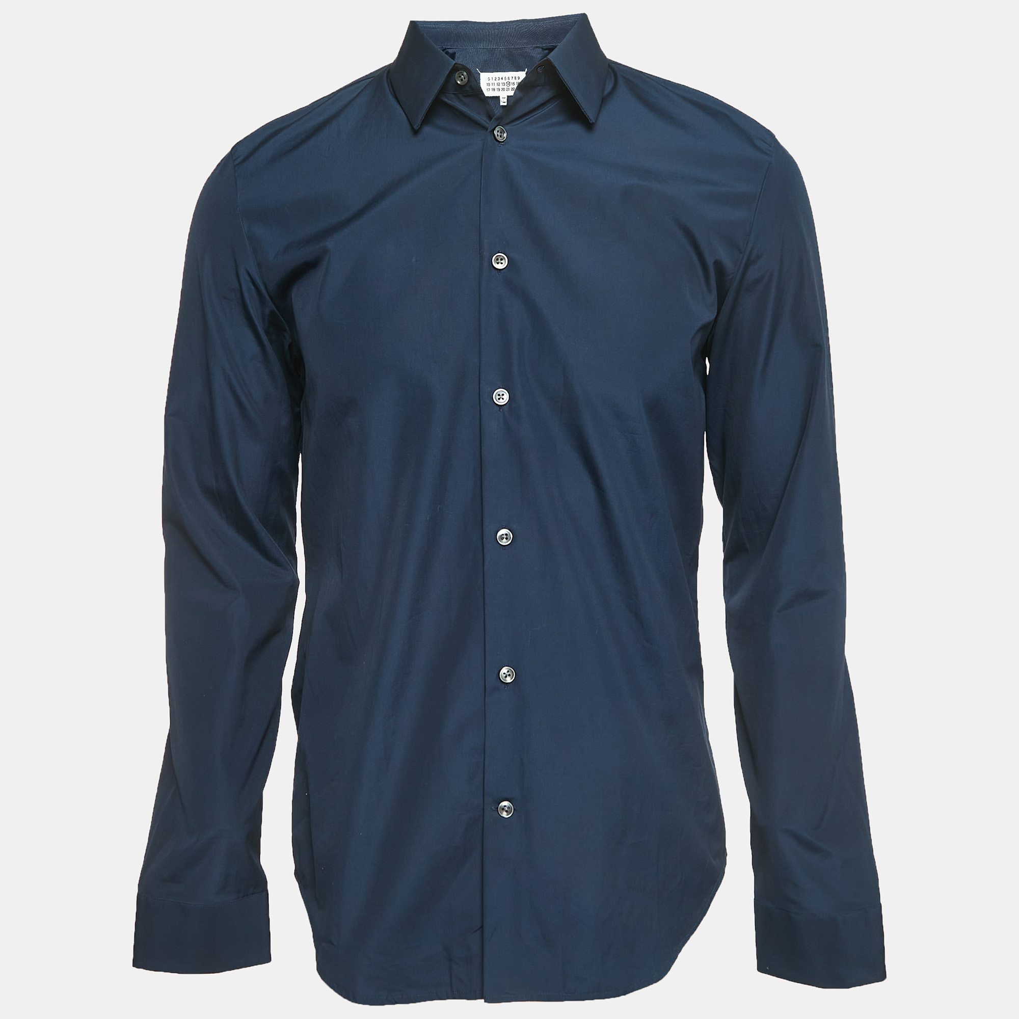 Pre-owned Maison Margiela Navy Blue Cotton Shirt M