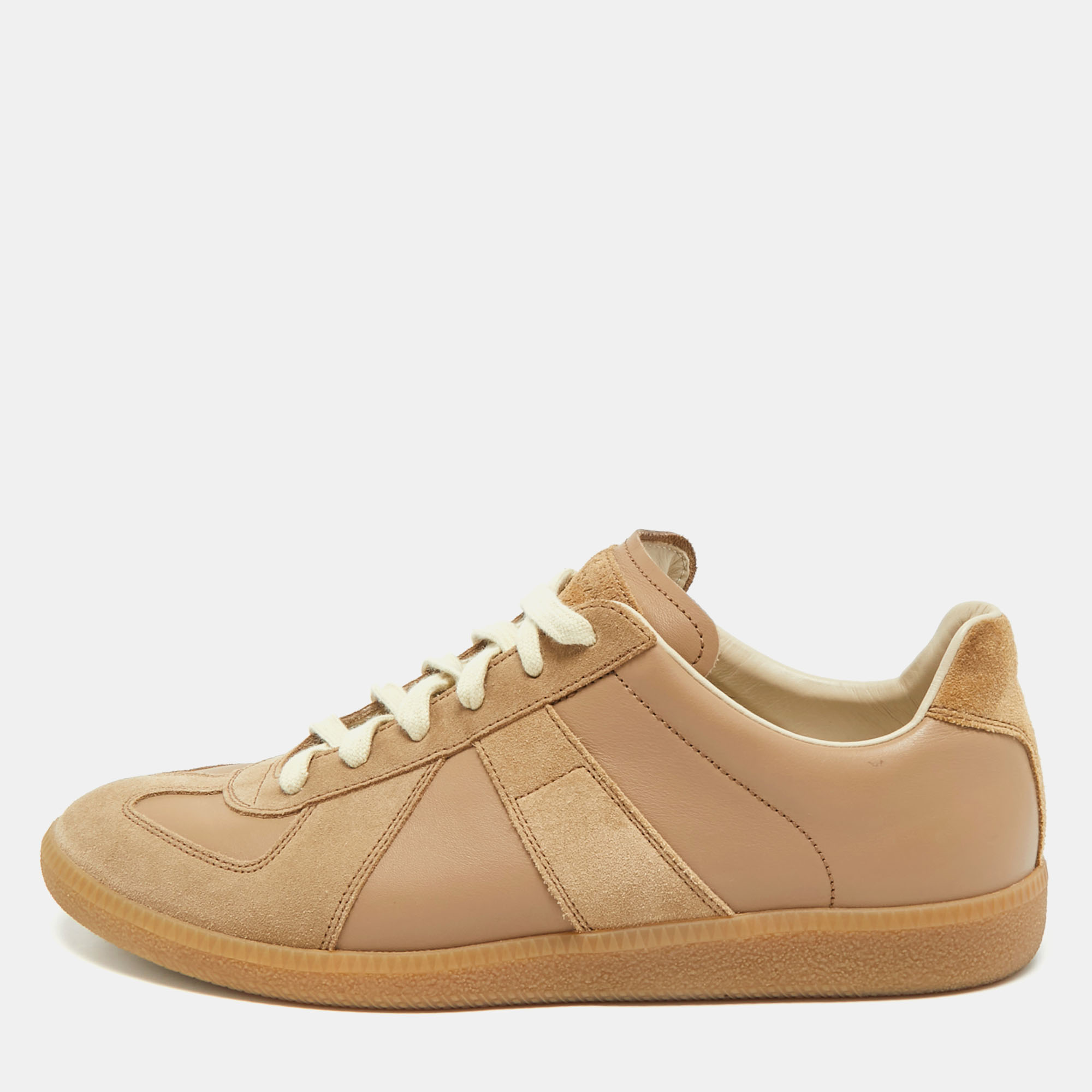 

Maison Martin Margiela Beige Leather and Suede Replica Lace Up Sneakers Size
