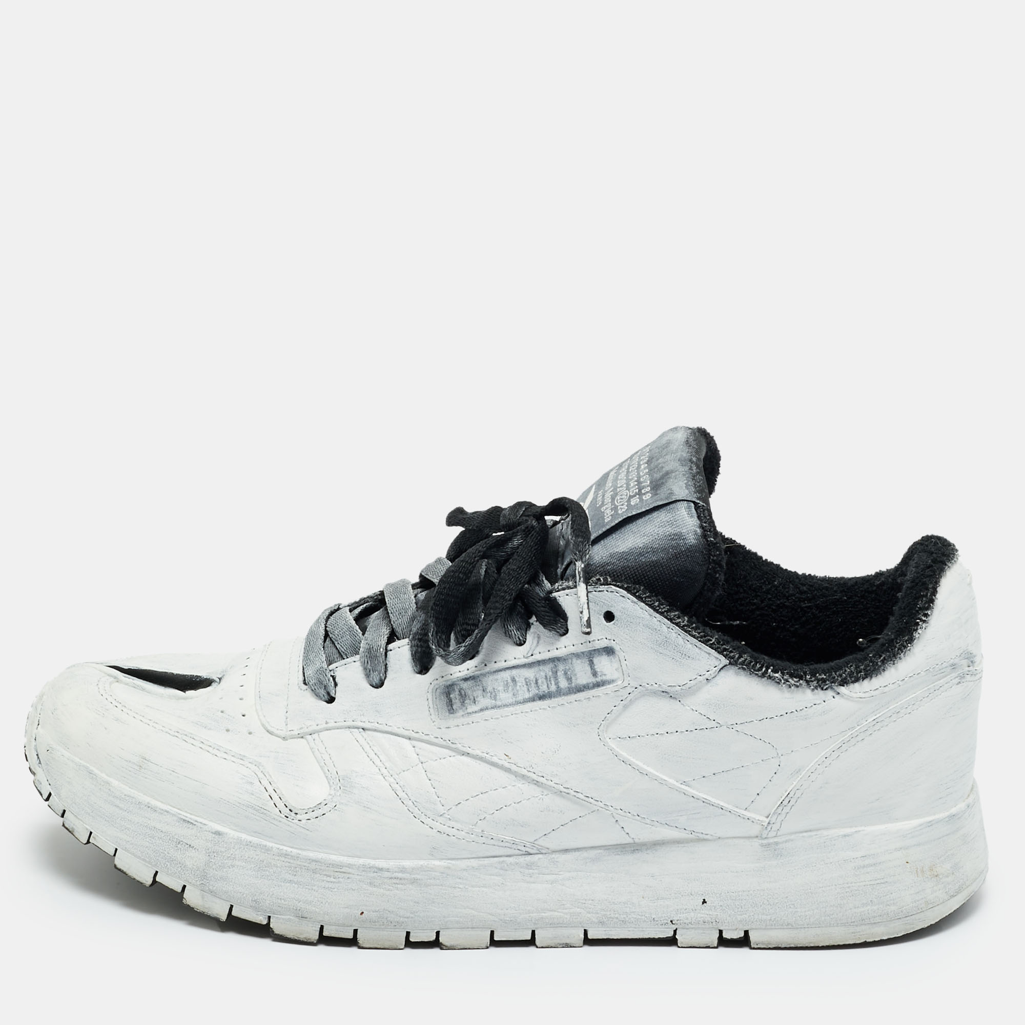 Maison Margiela x Reebok White Leather Cut Out Classic Sneakers Size 42