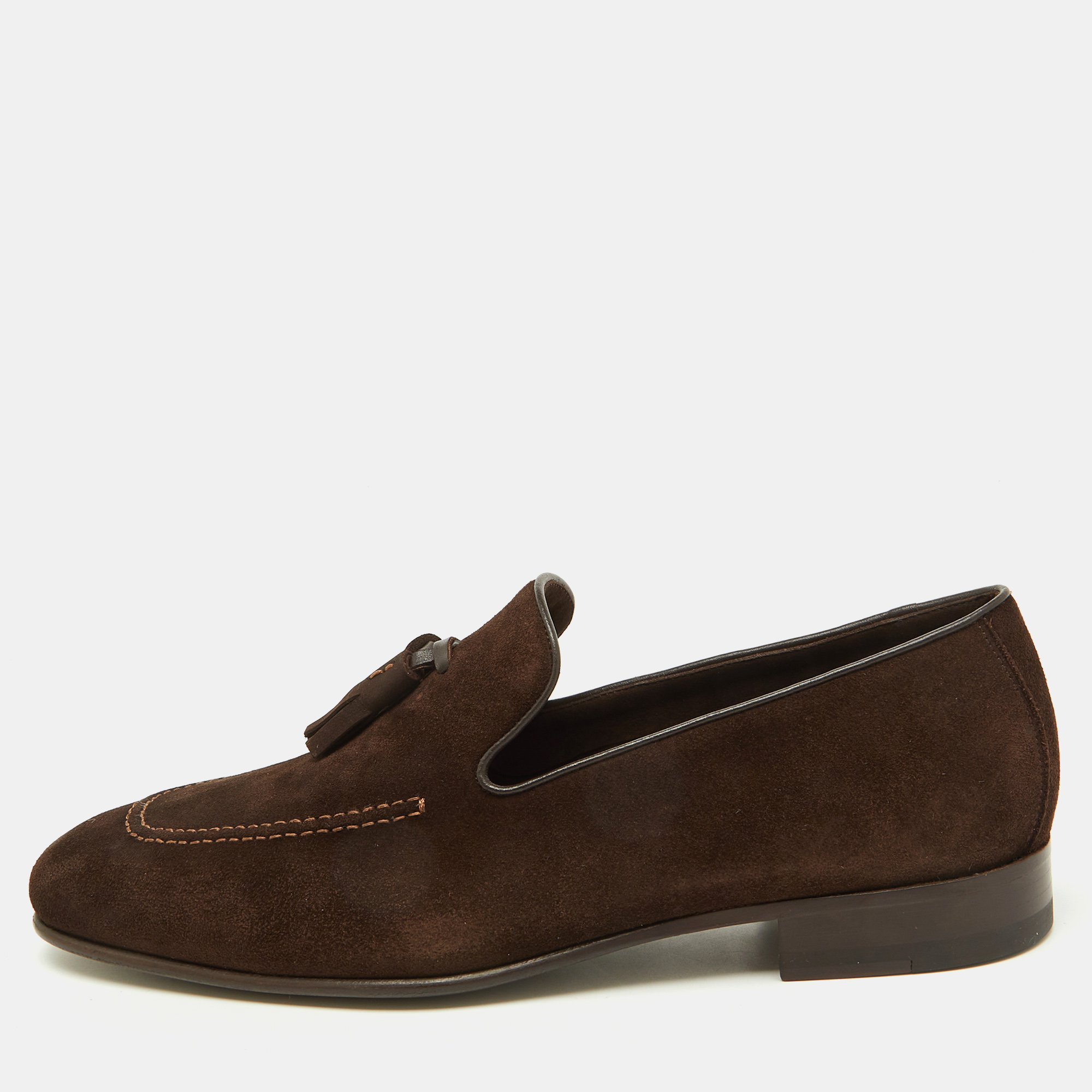 

Manolo Blahnik Brown Suede Chester Tassel Loafers Size 40