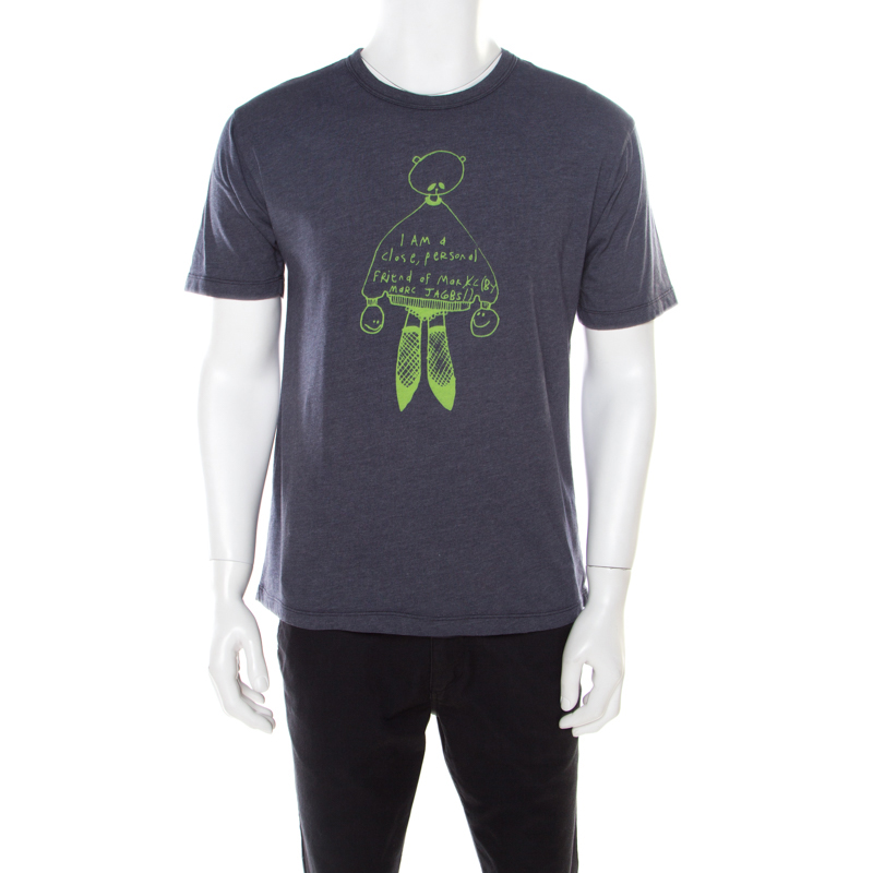 Marc by Marc Jacobs Aegean Blue Cotton Blend Crew Neck T-Shirt M