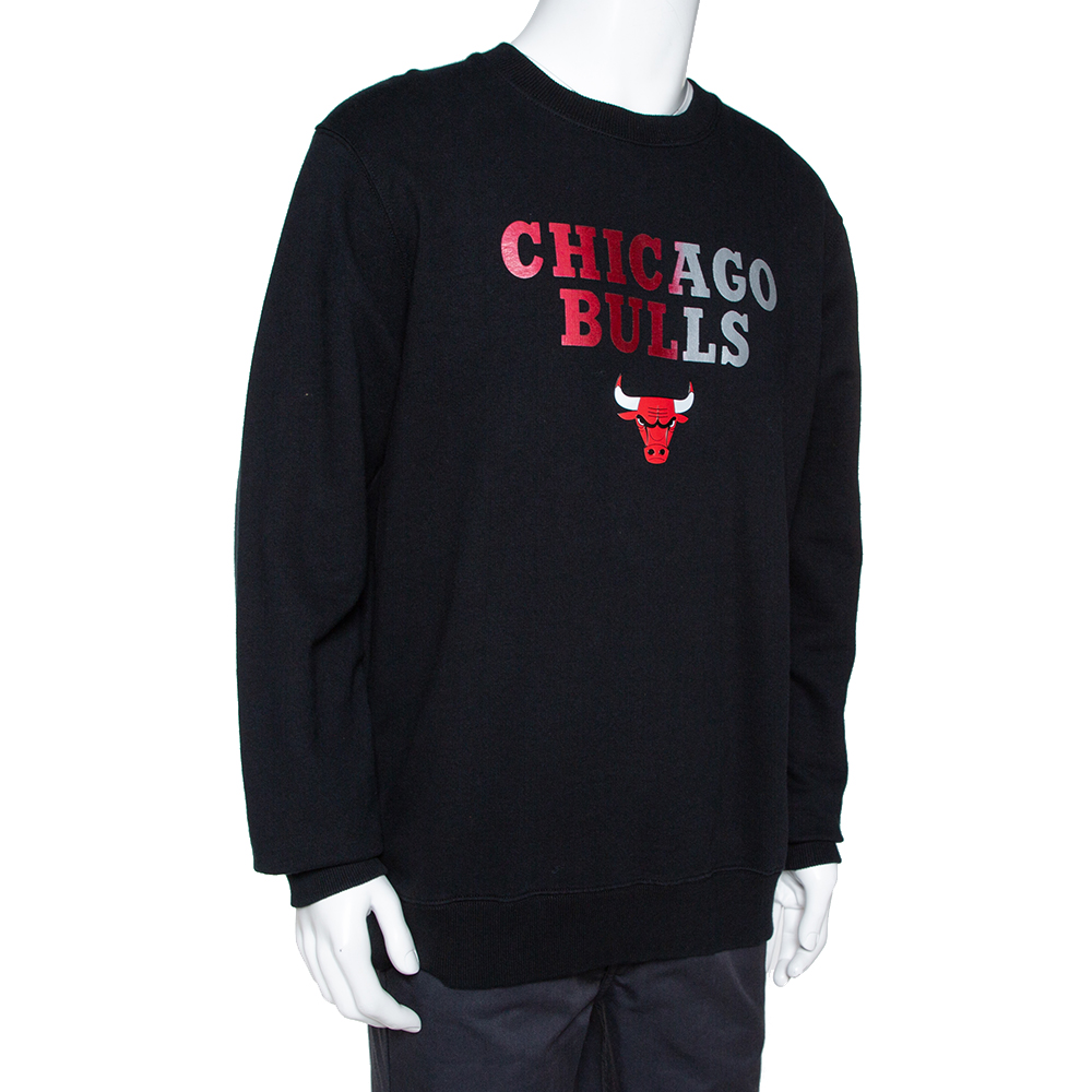 

Marcelo Burlon X NBA Black Chicago Bulls Print Cotton Sweatshirt