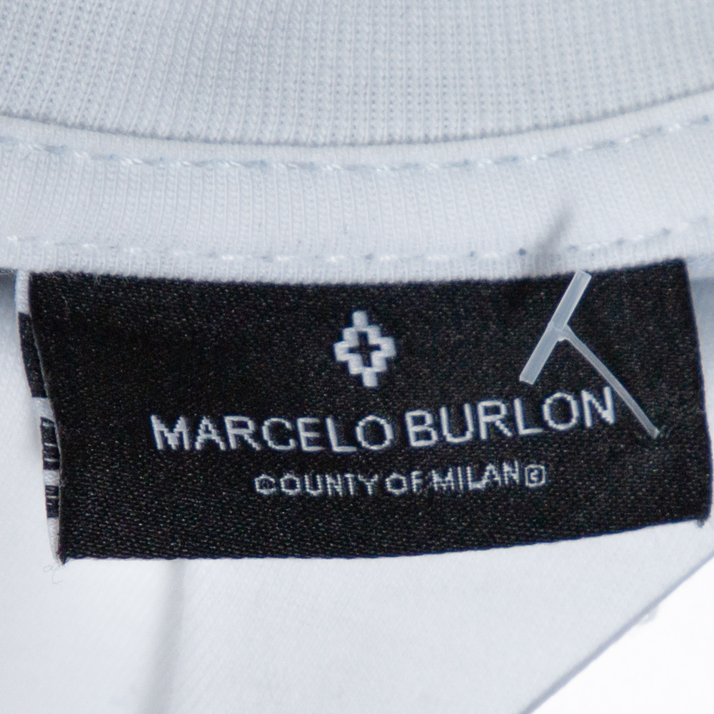 en lille pegs Tidsplan Marcelo Burlon White & Blue Wings Print Cotton Crew Neck T-Shirt M Marcelo  Burlon | TLC