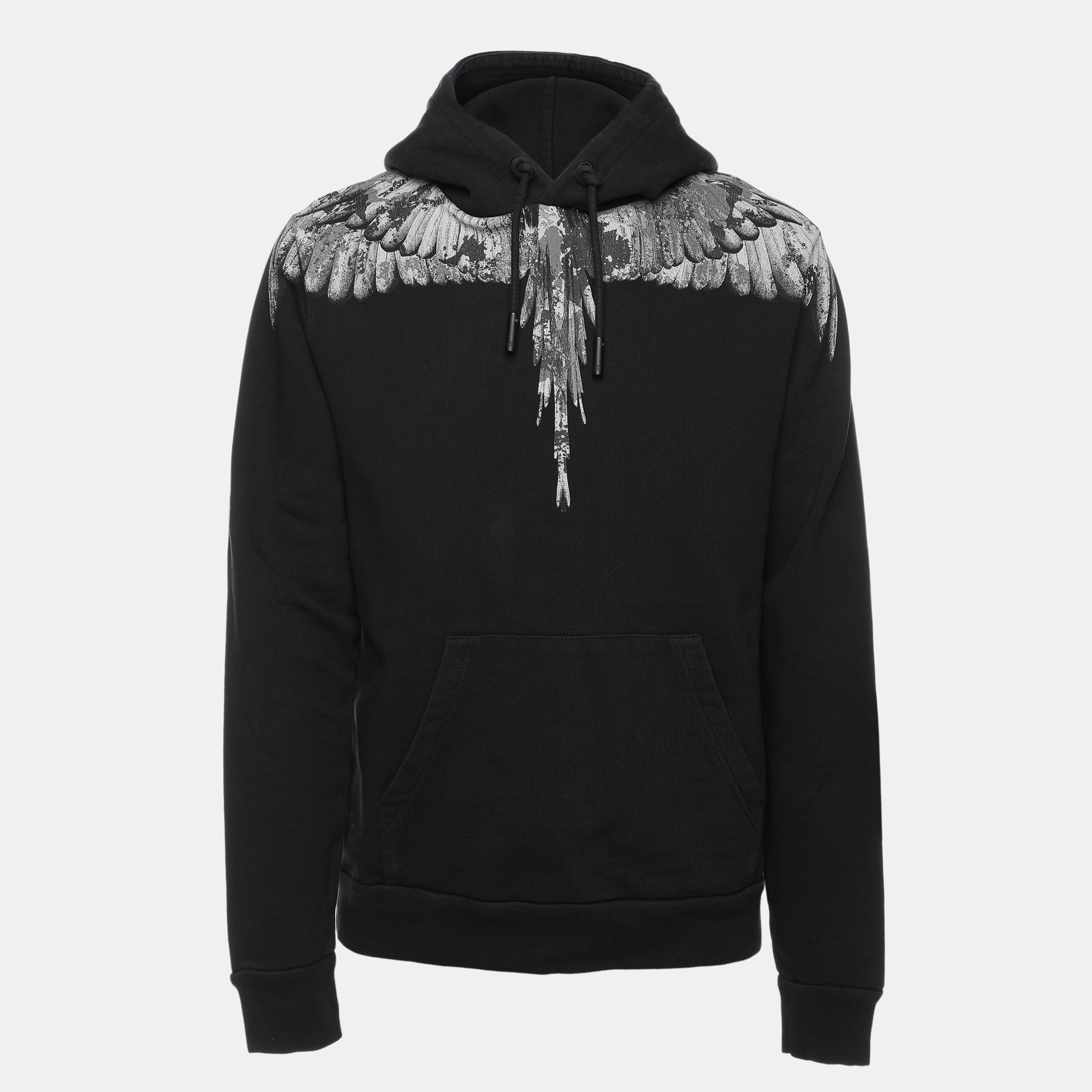 

Marcelo Burlon Black Wings Printed Cotton Knit Hoodie S